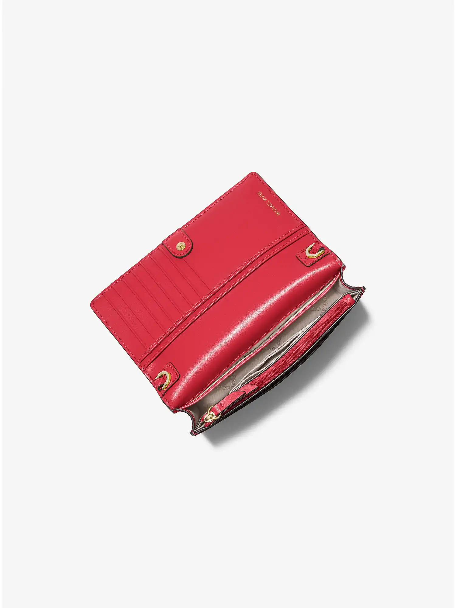 Jet Set Small Pebbled Leather Smartphone Convertible Crossbody Bag Crimson