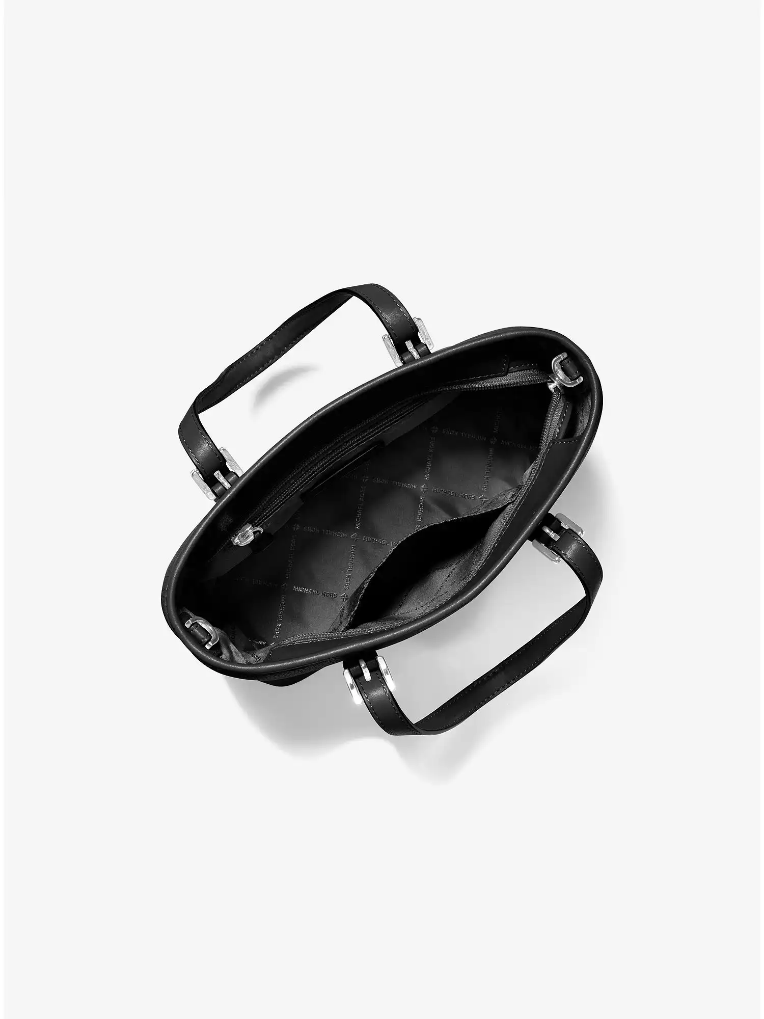 Jet Set Travel Extra-Small Logo Embossed Pebbled Leather Tote Black