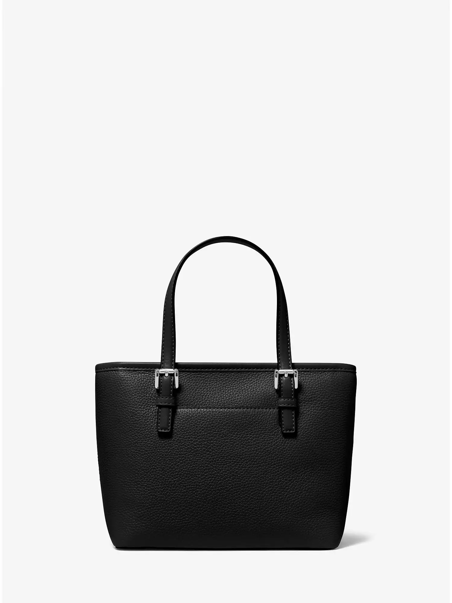 Jet Set Travel Extra-Small Logo Embossed Pebbled Leather Tote Black