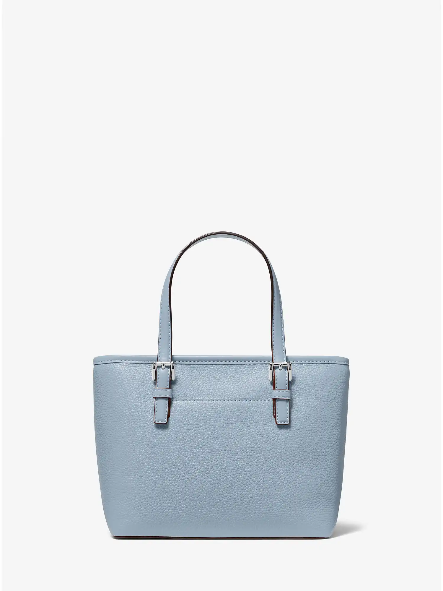 Jet Set Travel Extra-Small Logo Embossed Pebbled Leather Tote Pale Blue