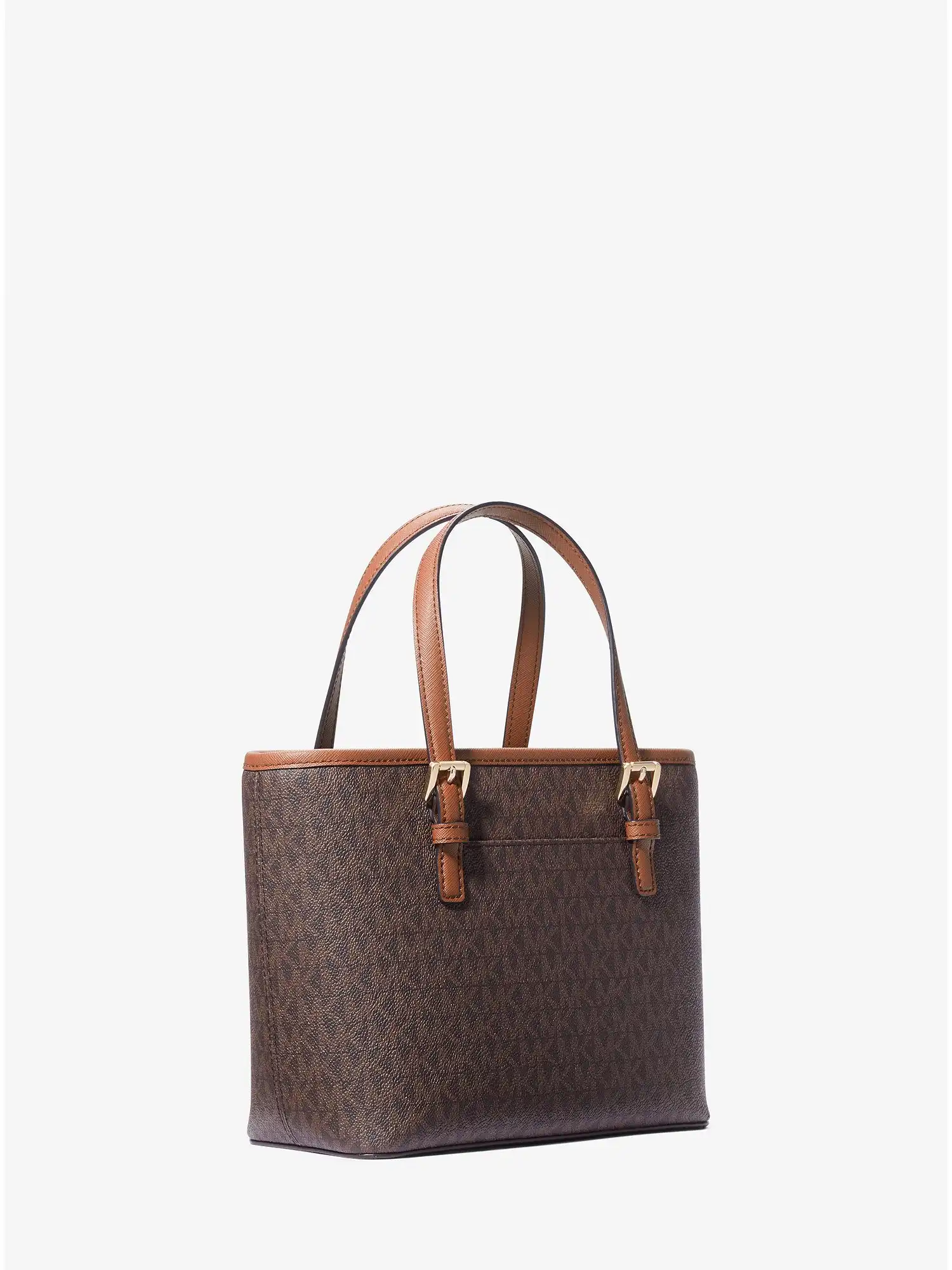 Jet Set Travel Extra-Small Logo Top-Zip Tote Bag Brown