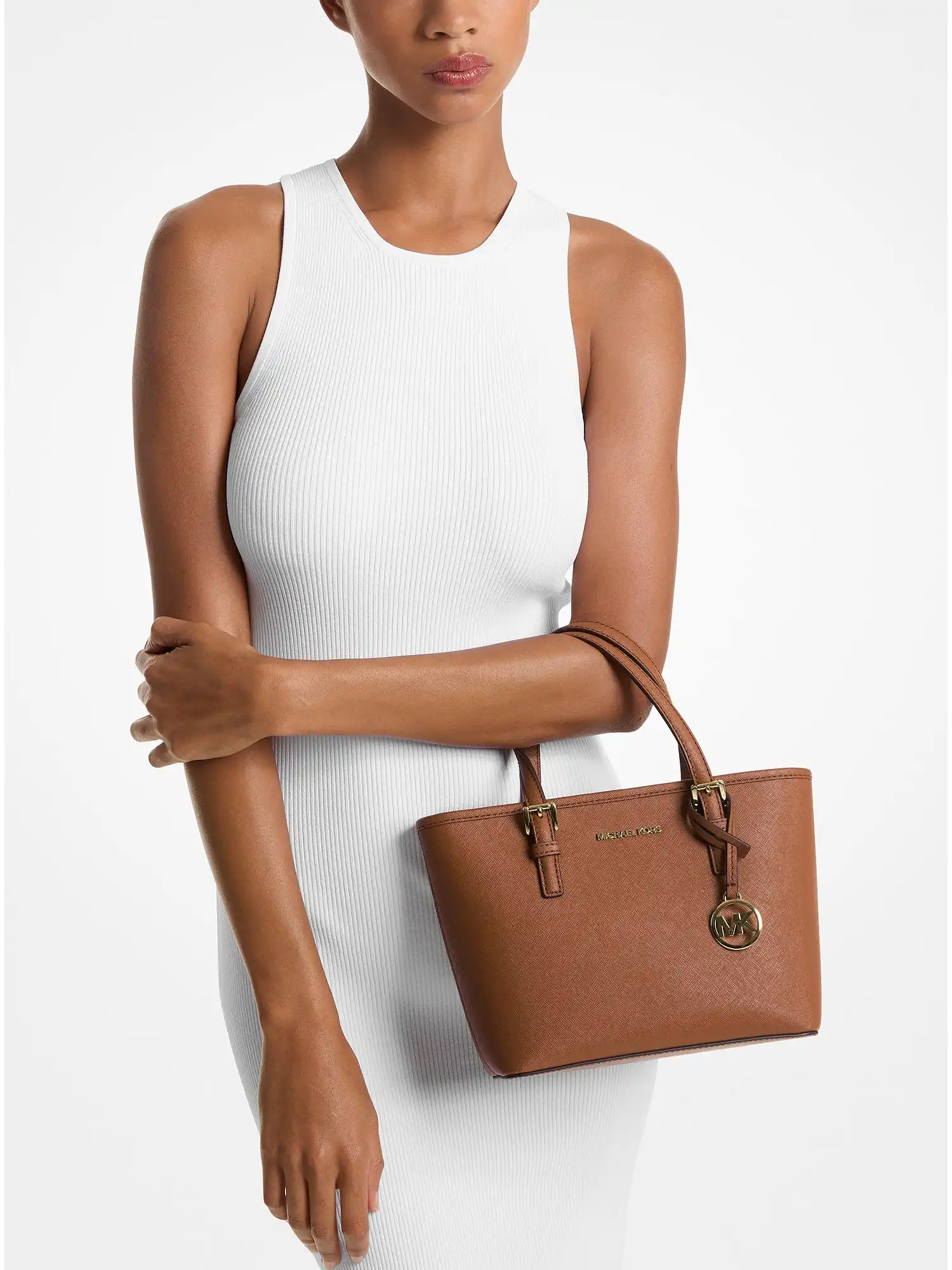 Jet Set Travel Extra-Small Saffiano Leather Top-Zip Tote Bag Luggage