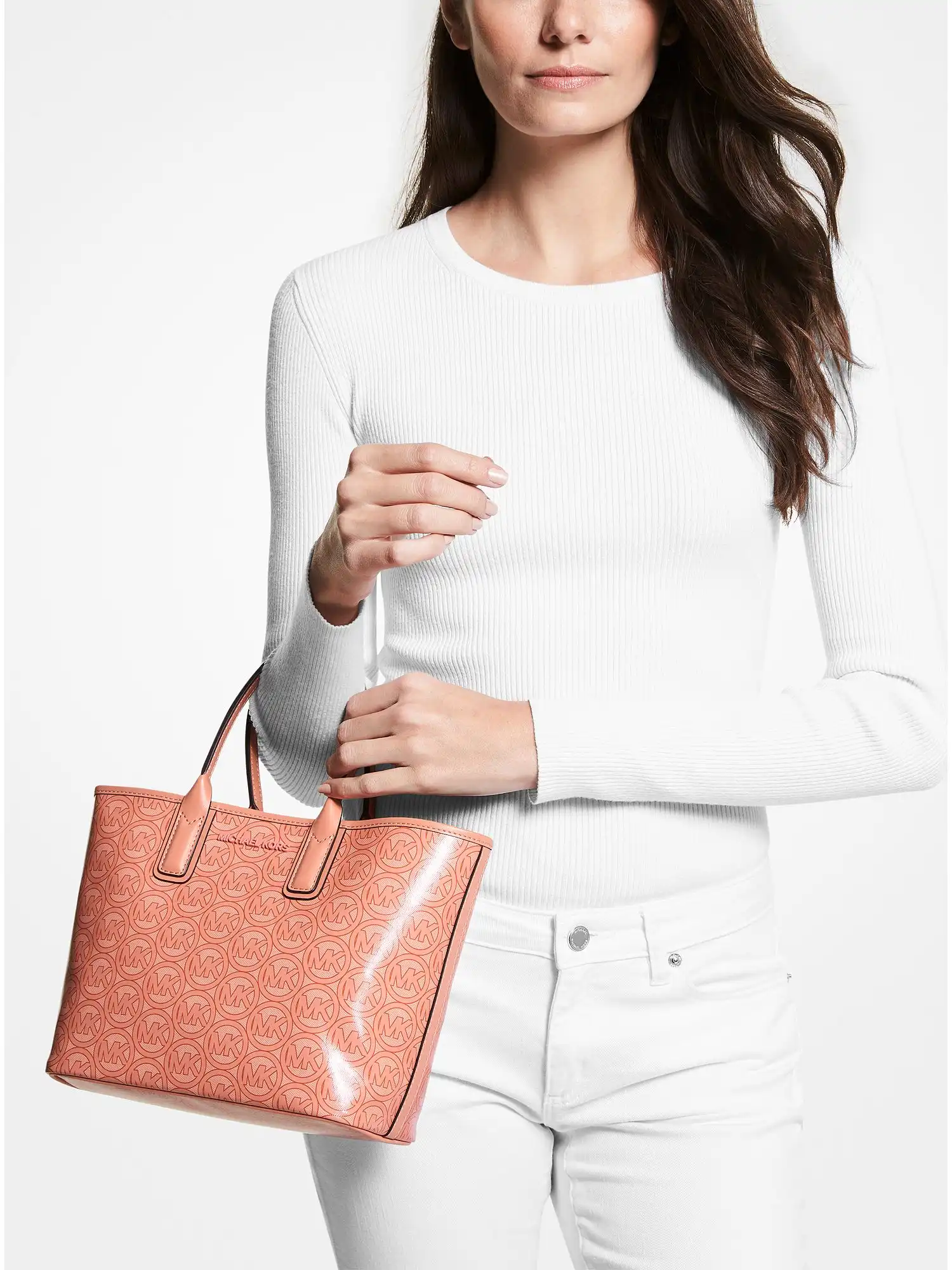 Jodie Small Logo Jacquard Tote Bag Sherbert