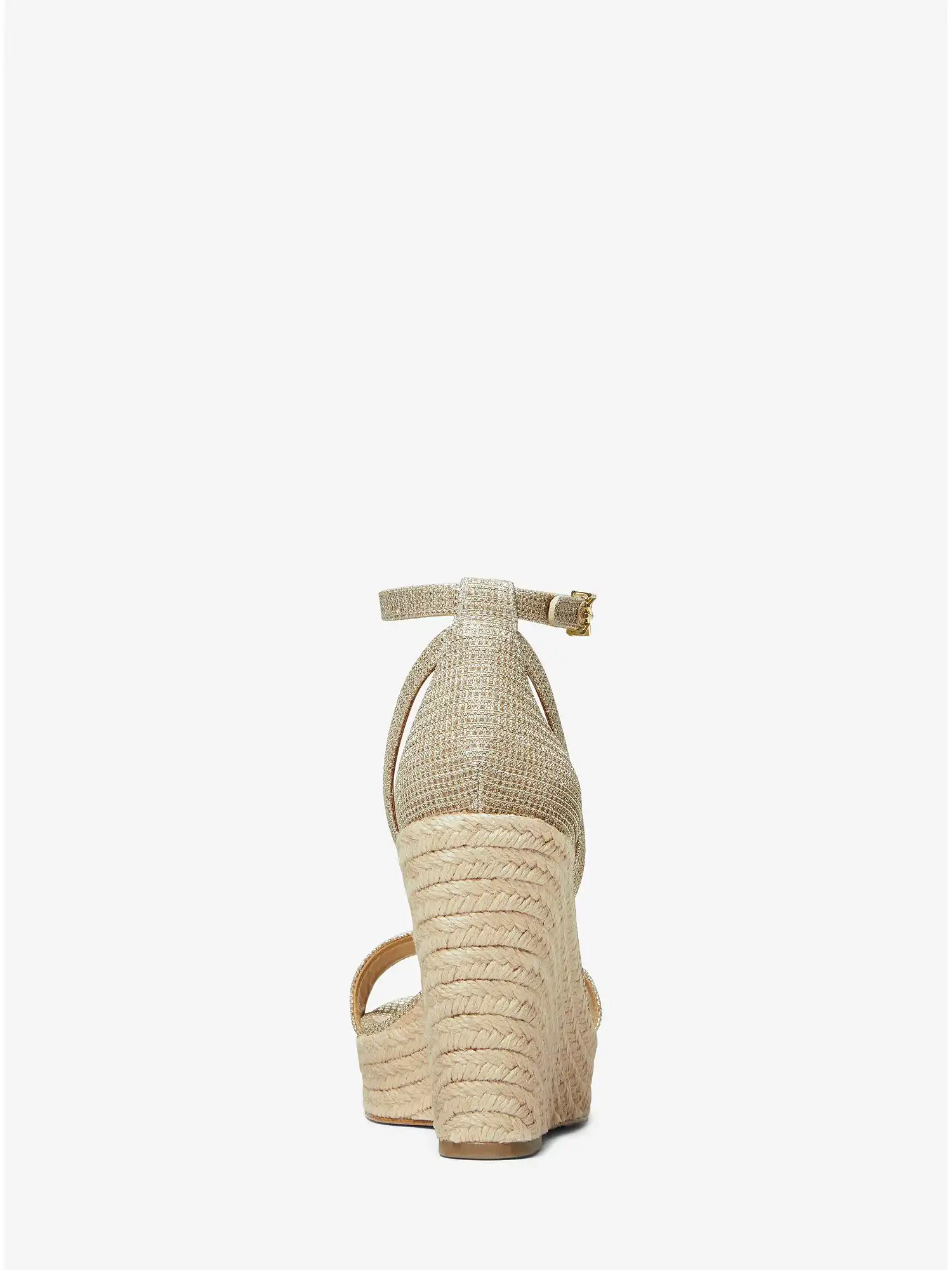 Kimberly Glitter Chain-Mesh Wedge Sandal Lt Gold