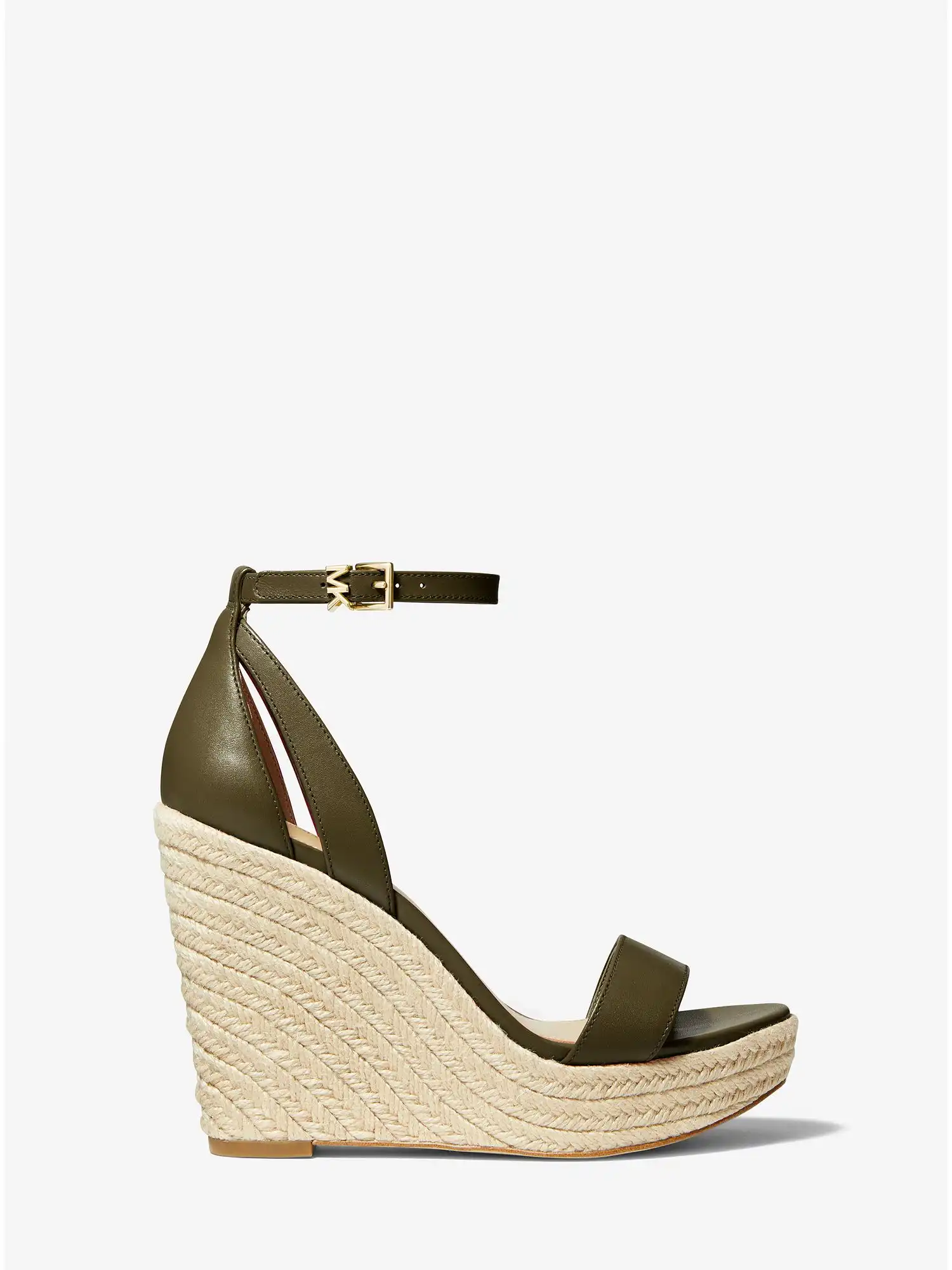 Kimberly Leather Wedge Sandal Olive