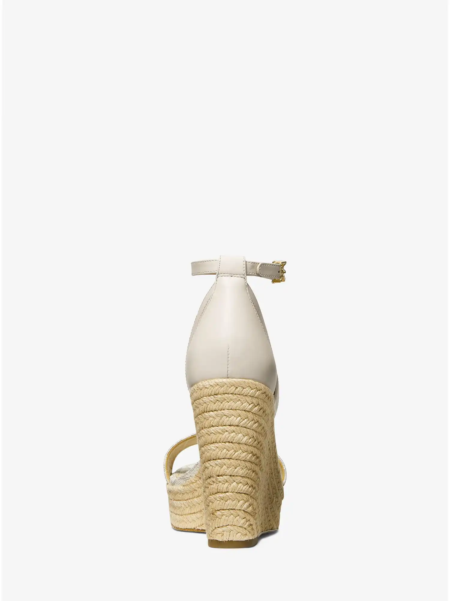 Kimberly Logo and Leather Wedge Sandal Van Cream