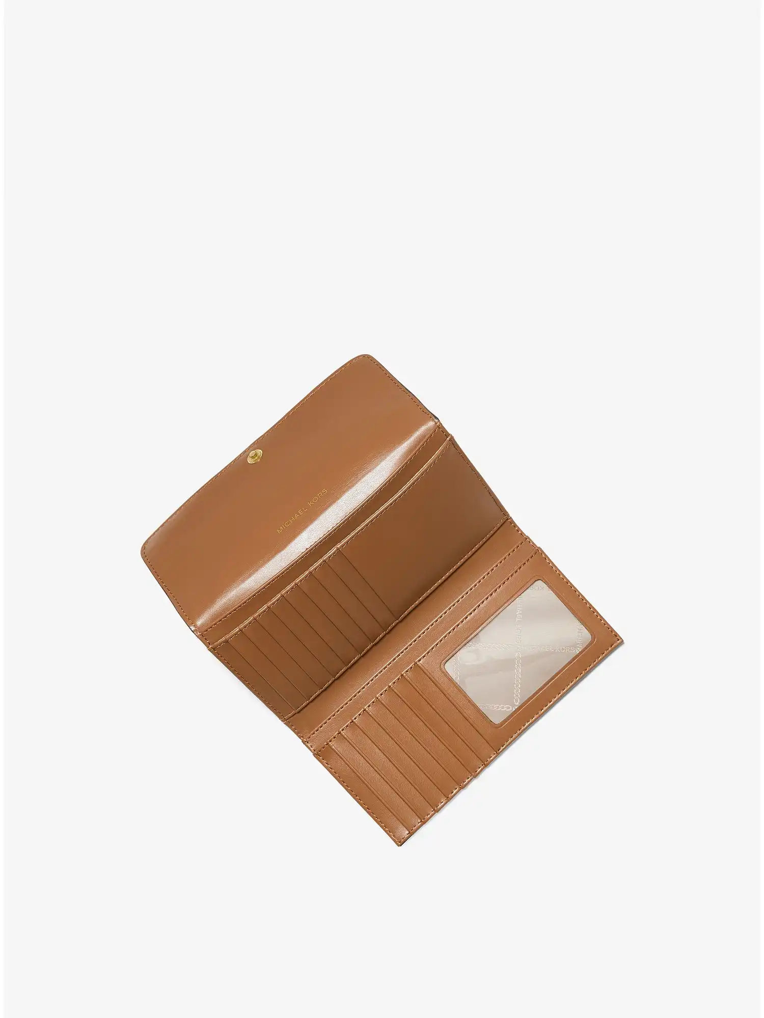 Large Logo and Leather Tri-Fold Wallet Brn Acorn