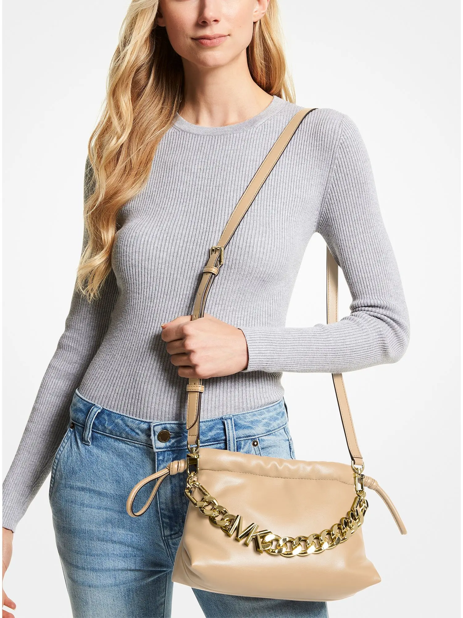 Lina Extra-Small Faux Leather Crossbody Bag Camel