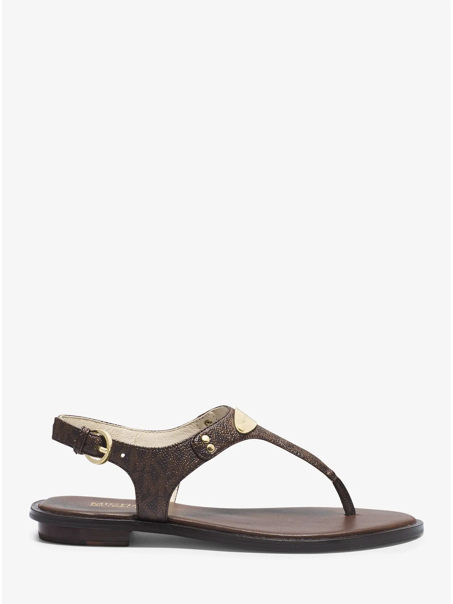 Logo Plaque Sandal Brown