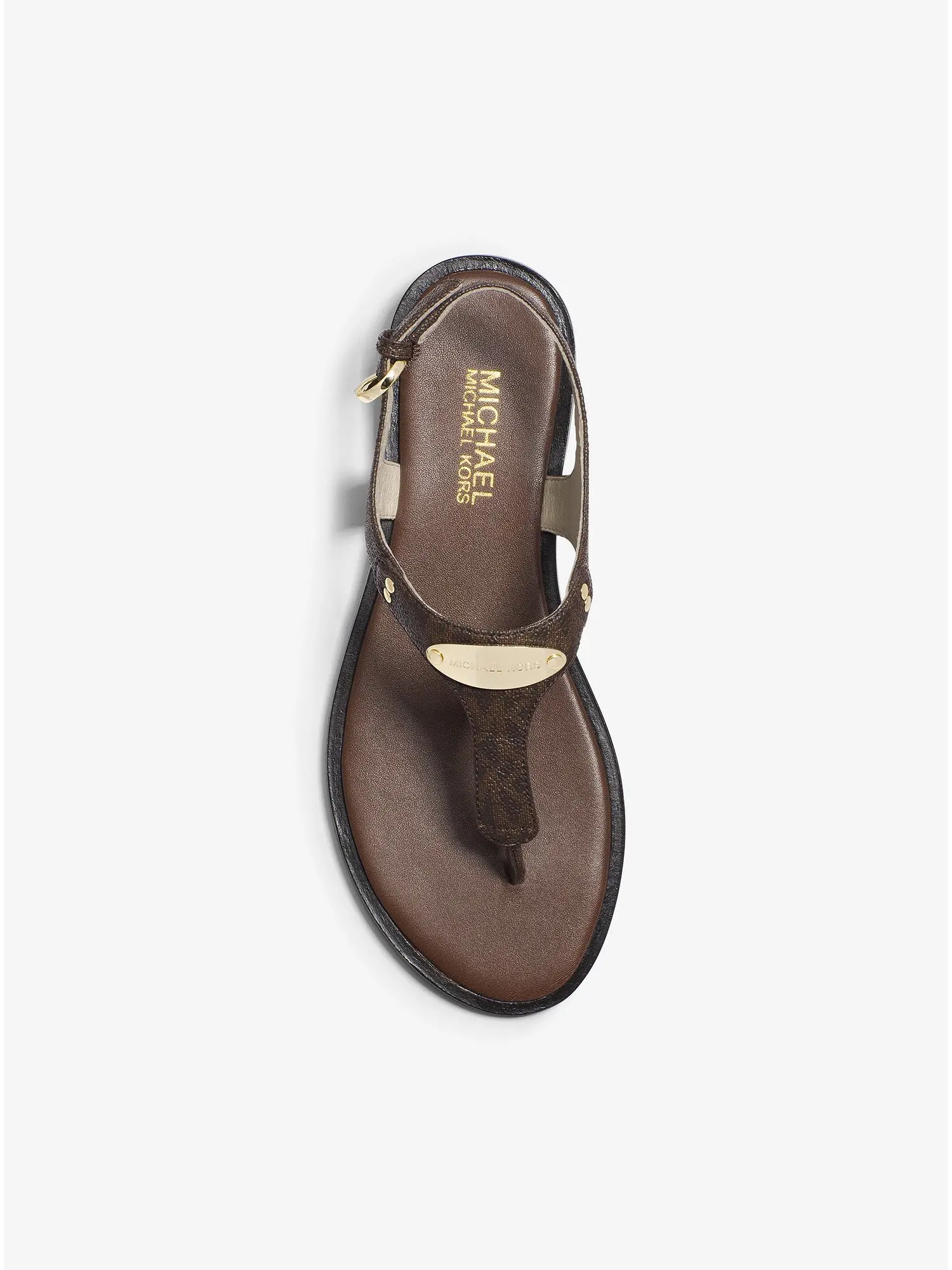 Logo Plaque Sandal Brown