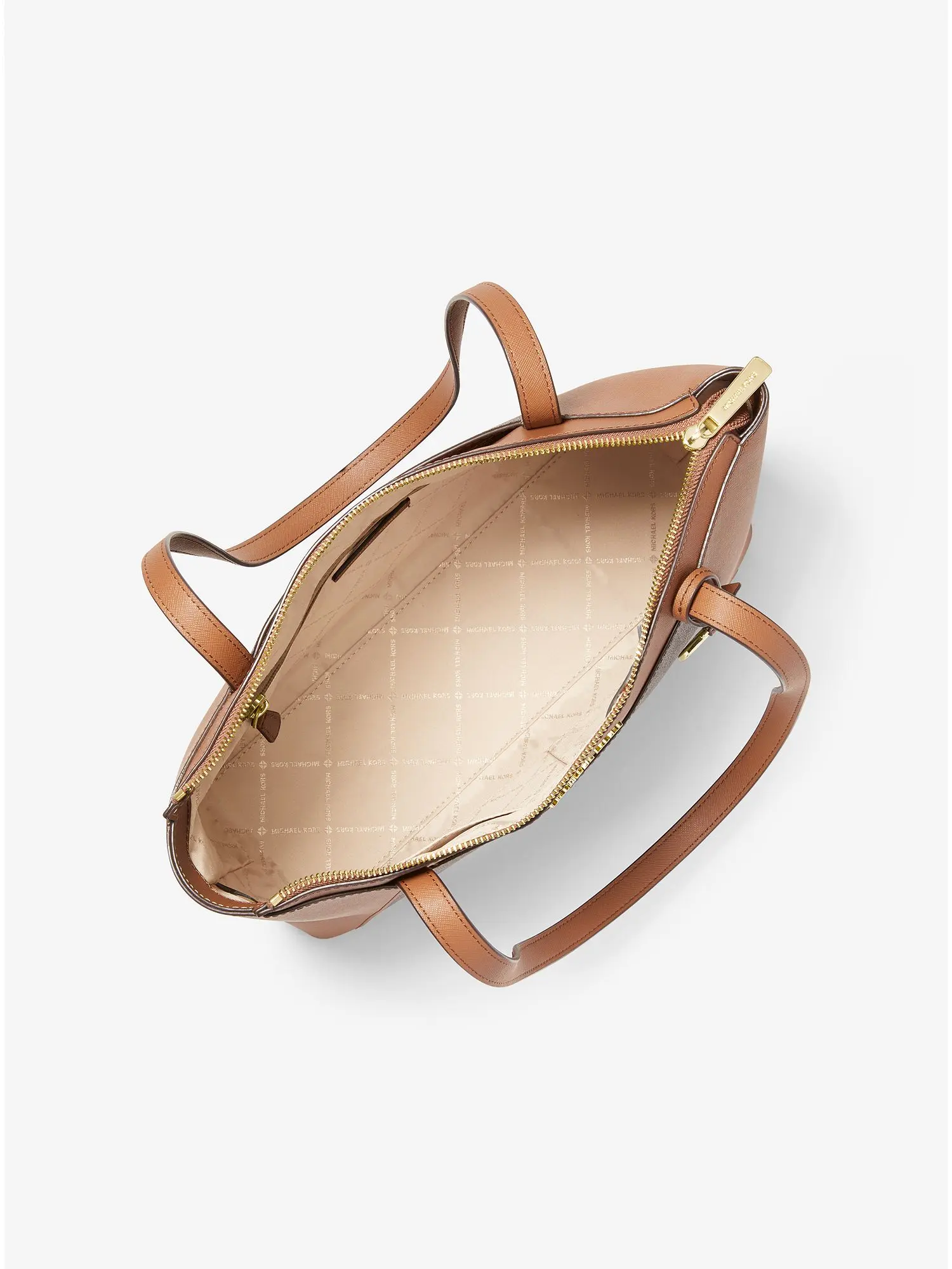 Maddie Medium Logo and Faux Leather Tote Bag Brown