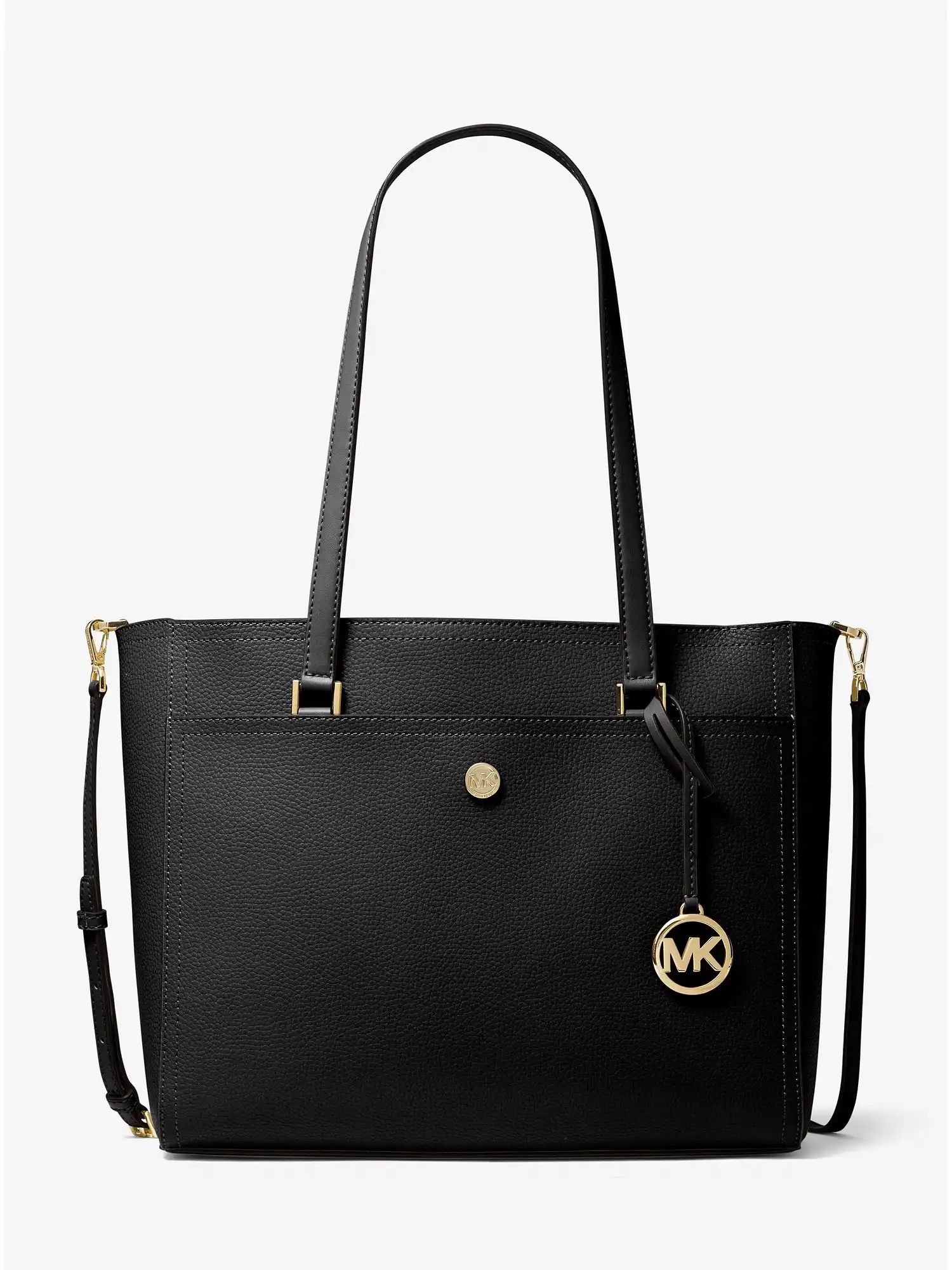 Maisie Large Pebbled Leather 3-in-1 Tote Bag Black