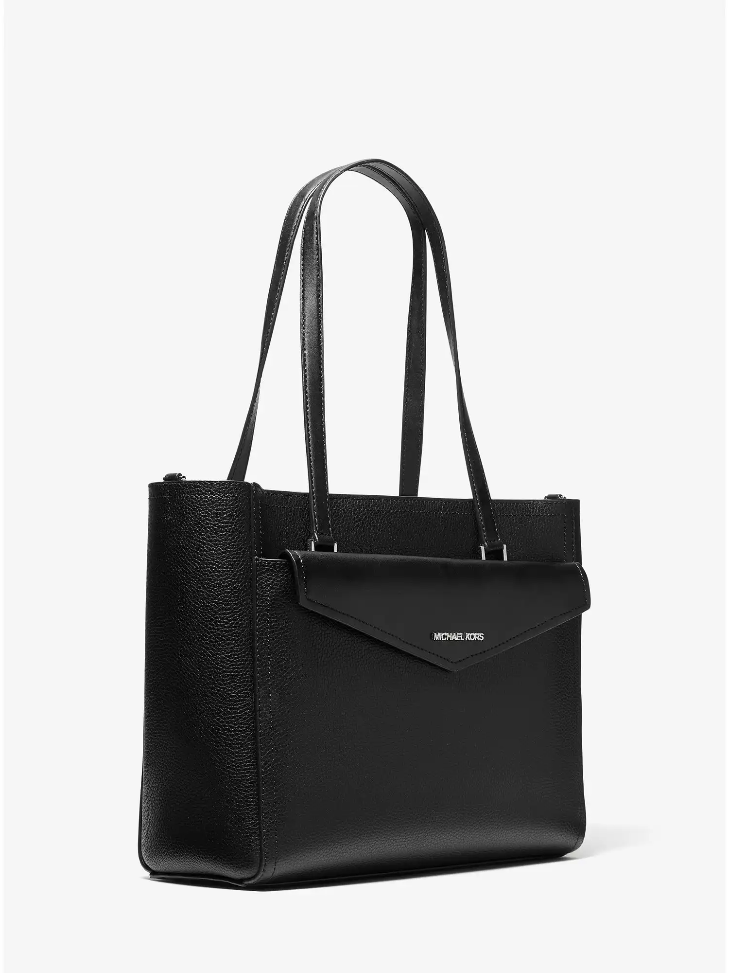 Maisie Large Pebbled Leather 3-in-1 Tote Bag Black