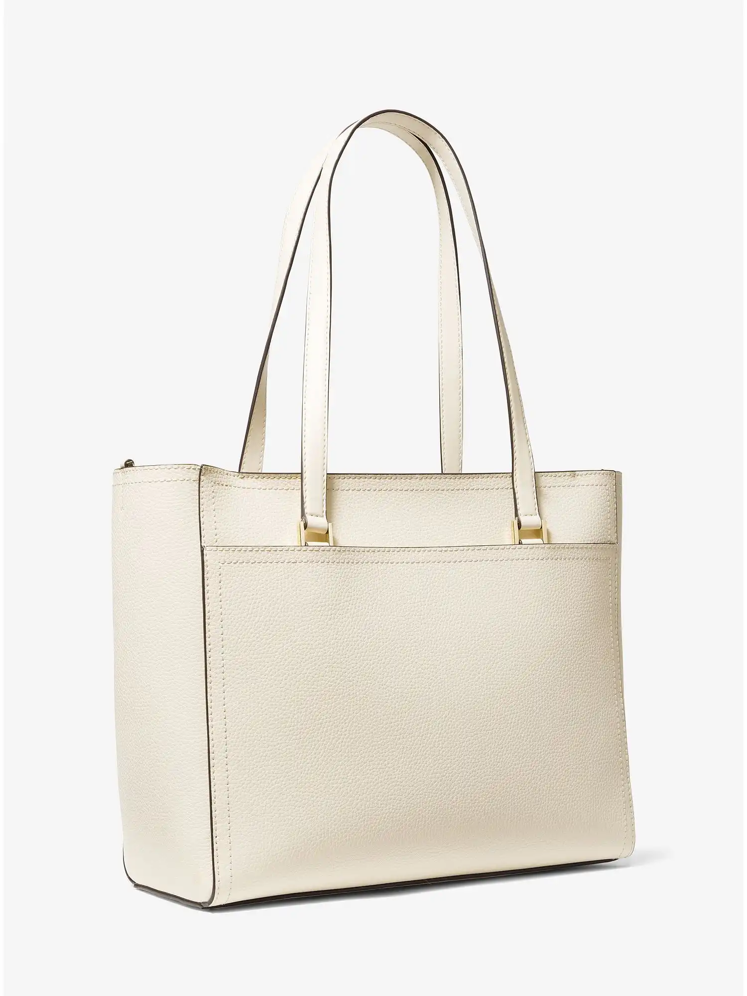 Maisie Large Pebbled Leather 3-in-1 Tote Bag Lt Cream