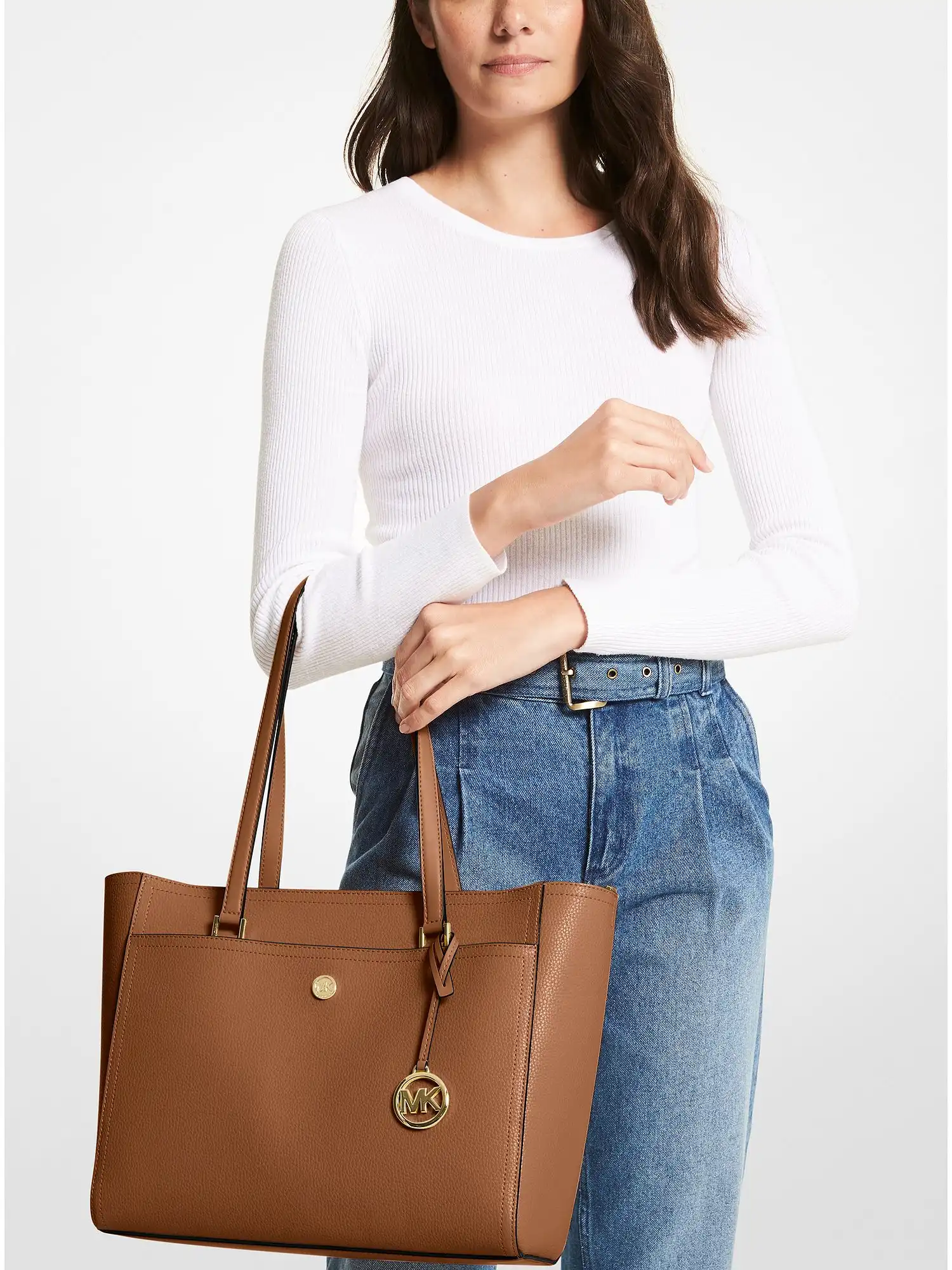 Maisie Large Pebbled Leather 3-in-1 Tote Bag Luggage Multi