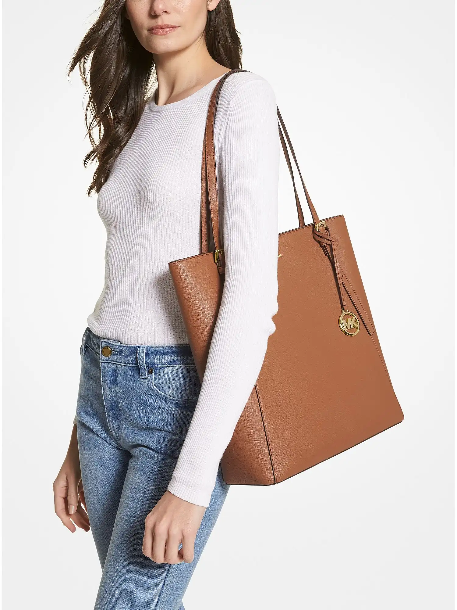 Megan Large Saffiano Leather Tote Luggage
