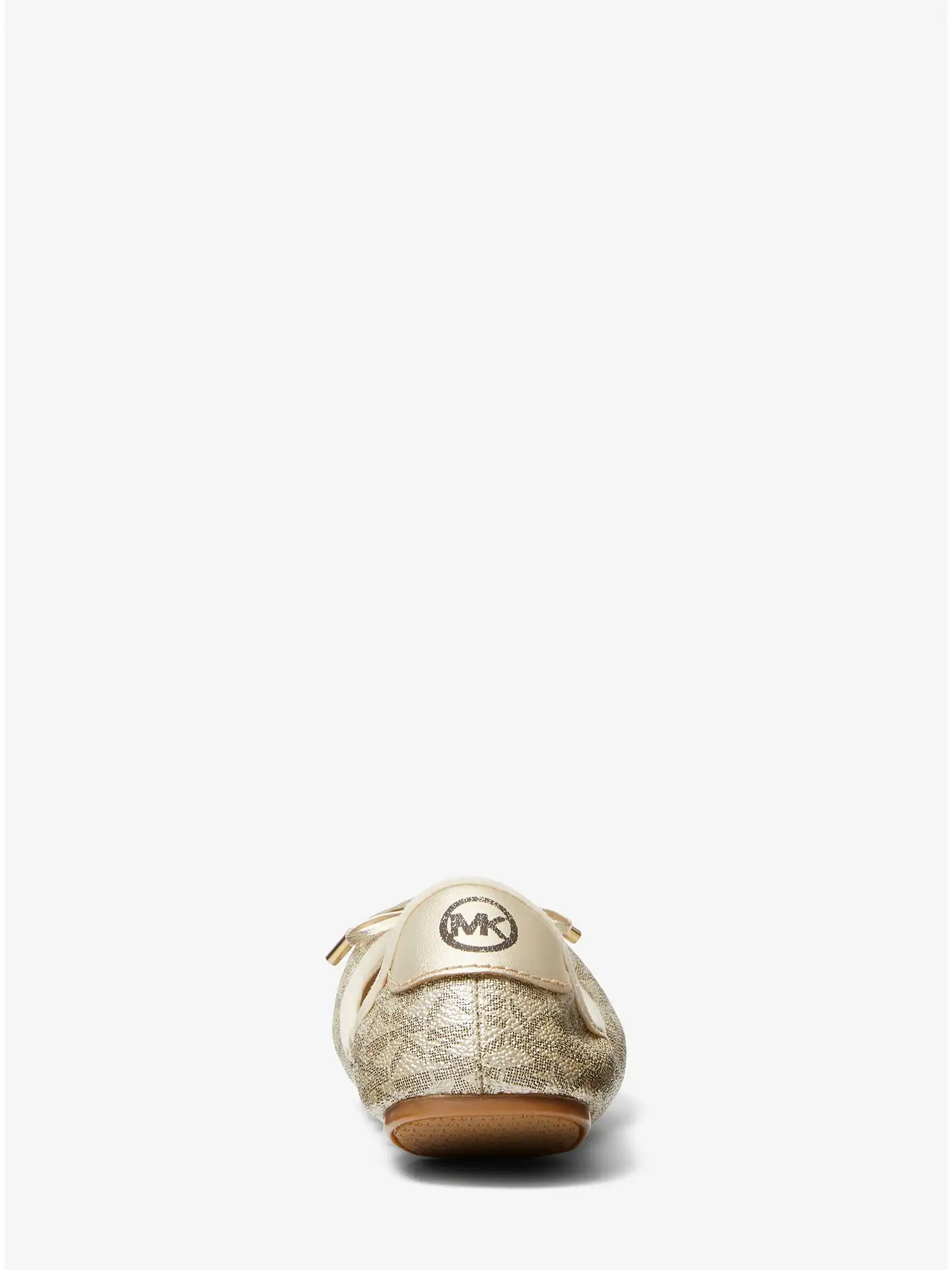 Metallic Logo Ballet Flat Pale Gold
