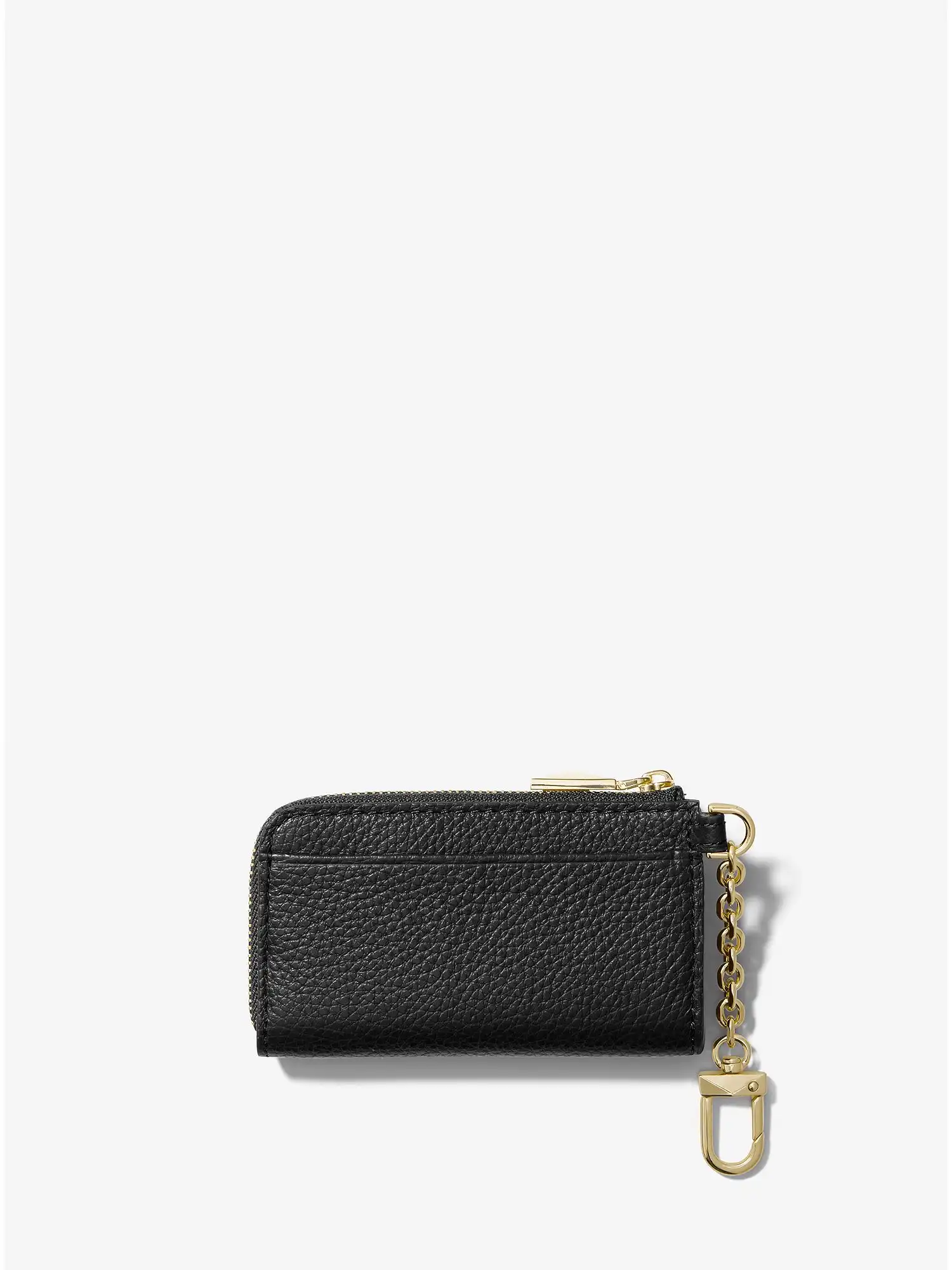 Piper Pebbled Leather Zip Card Case Black