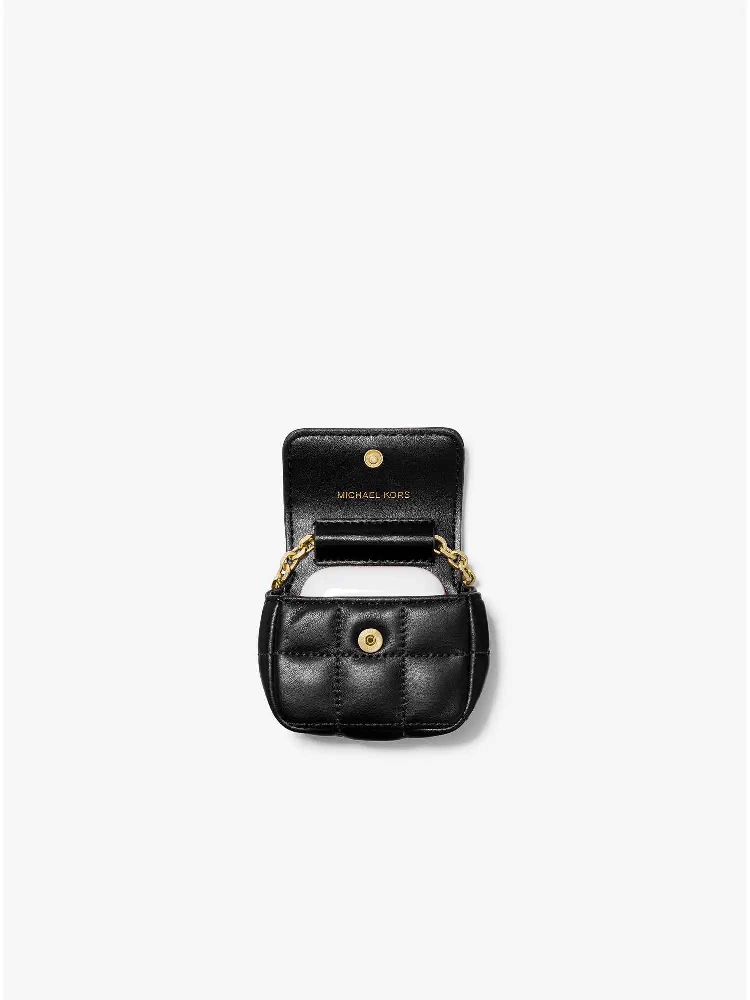 Quilted Leather Crossbody For Apple AirPods® Black