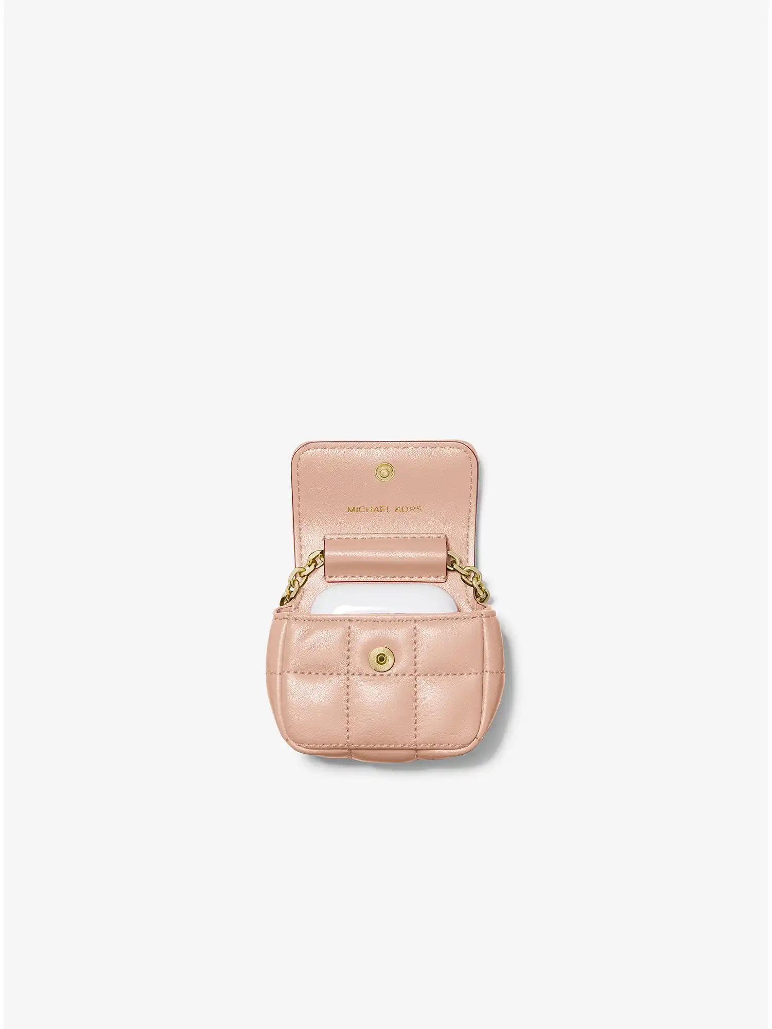 Quilted Leather Crossbody For Apple AirPods® Soft Pink