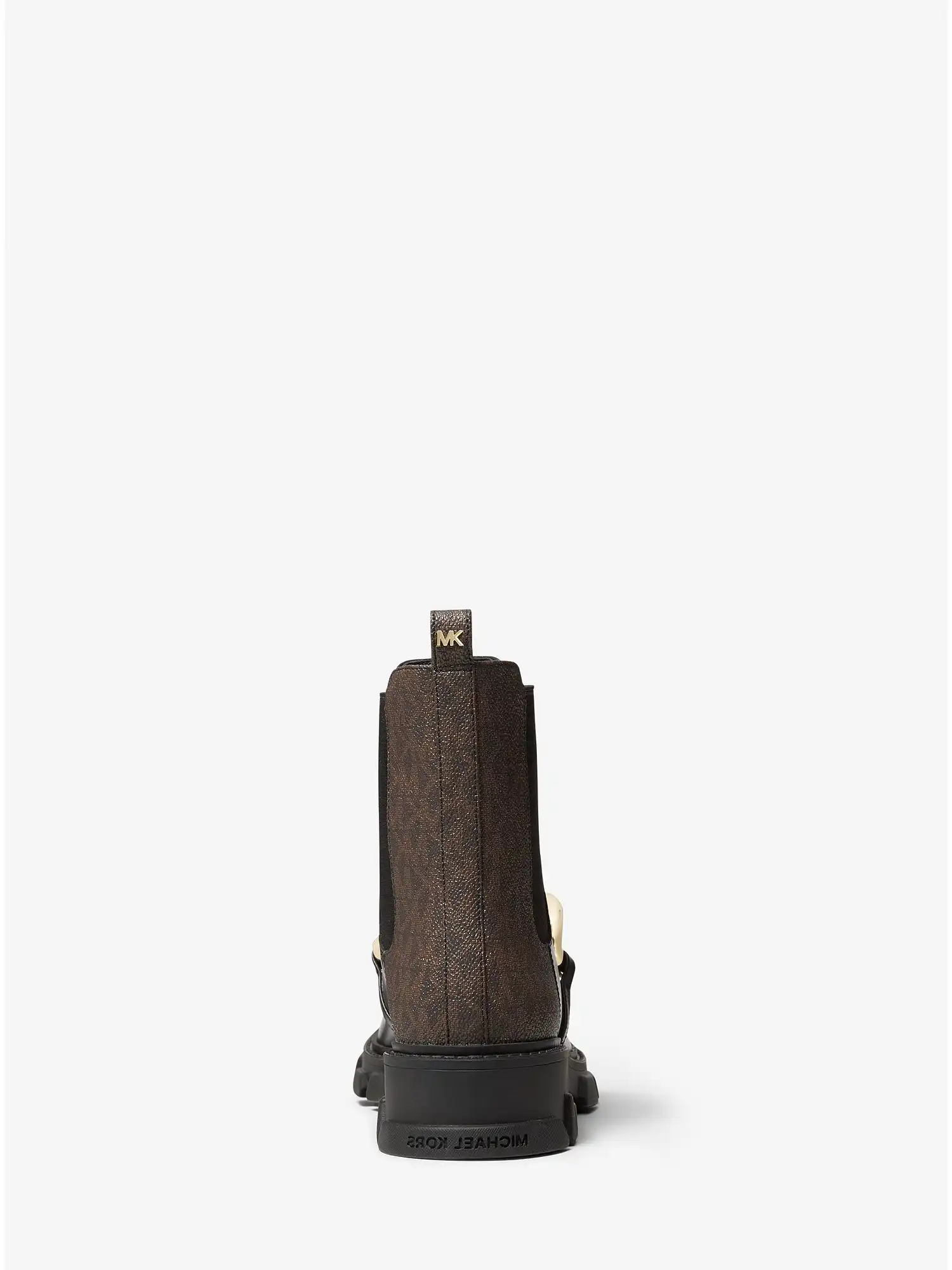 Scarlett Embellished Leather and Logo Boot Blk Brown