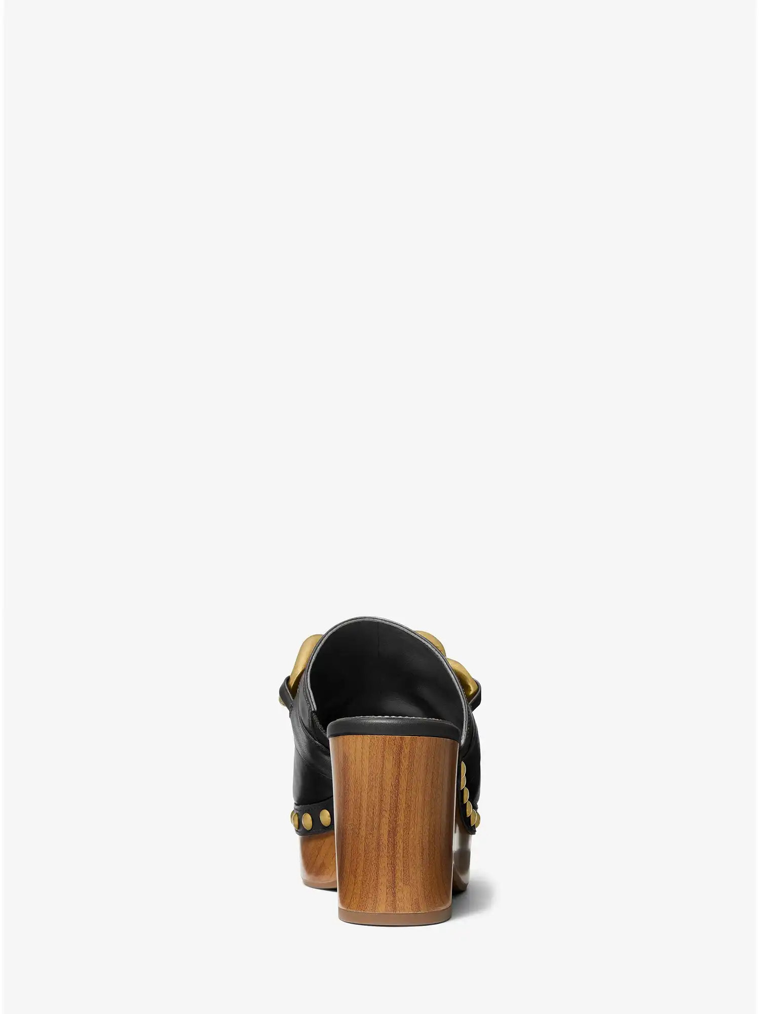 Scarlett Embellished Leather Platform Clog Black