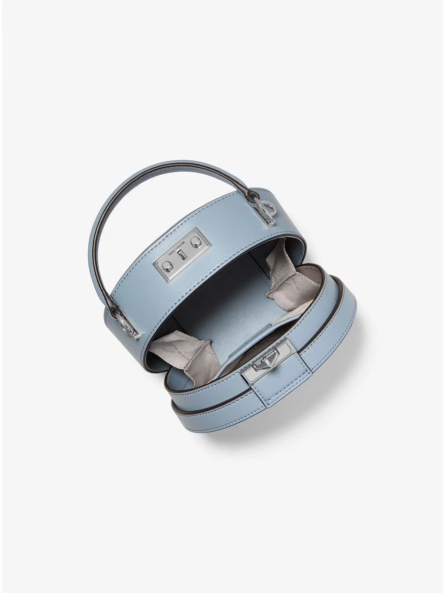 Serena Small Pebbled Leather Crossbody Bag Pale Blue