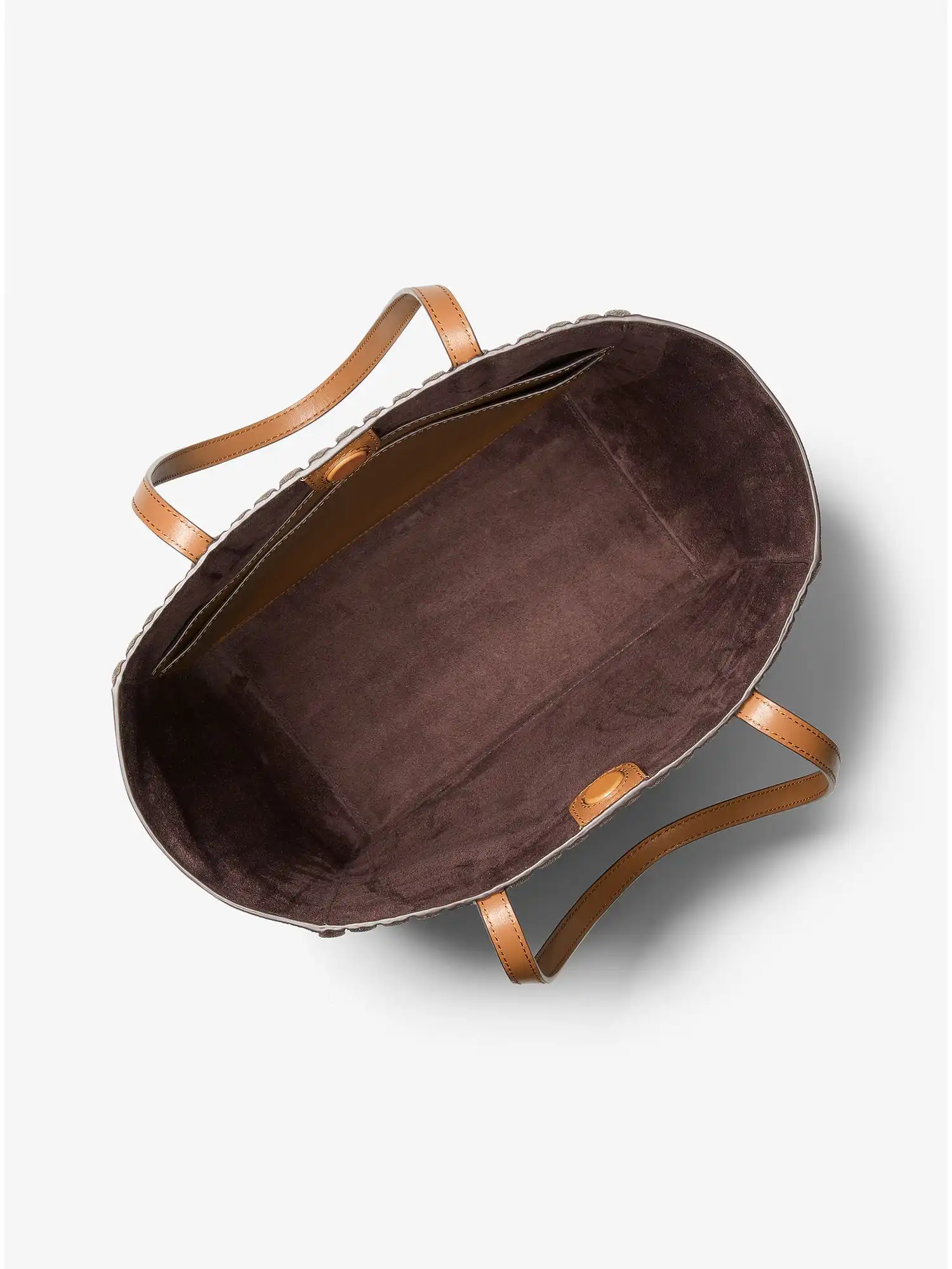 Sinclair Large Pleated Logo Tote Bag Brn Acorn