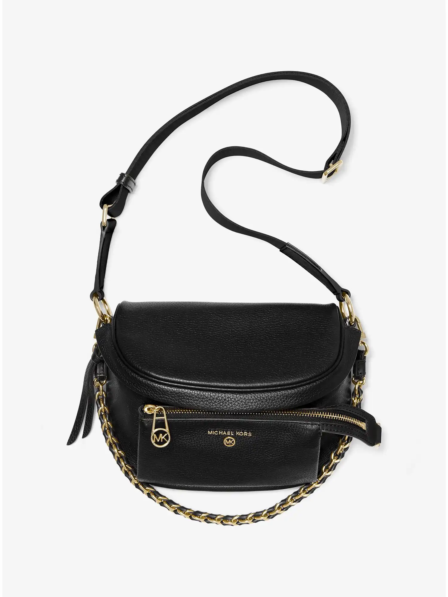 Slater Medium Pebbled Leather Sling Pack Black
