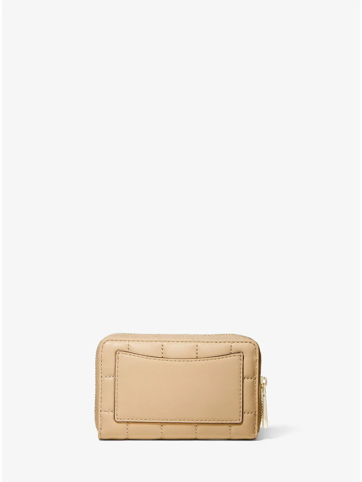 Small Studded Quilted Wallet Camel