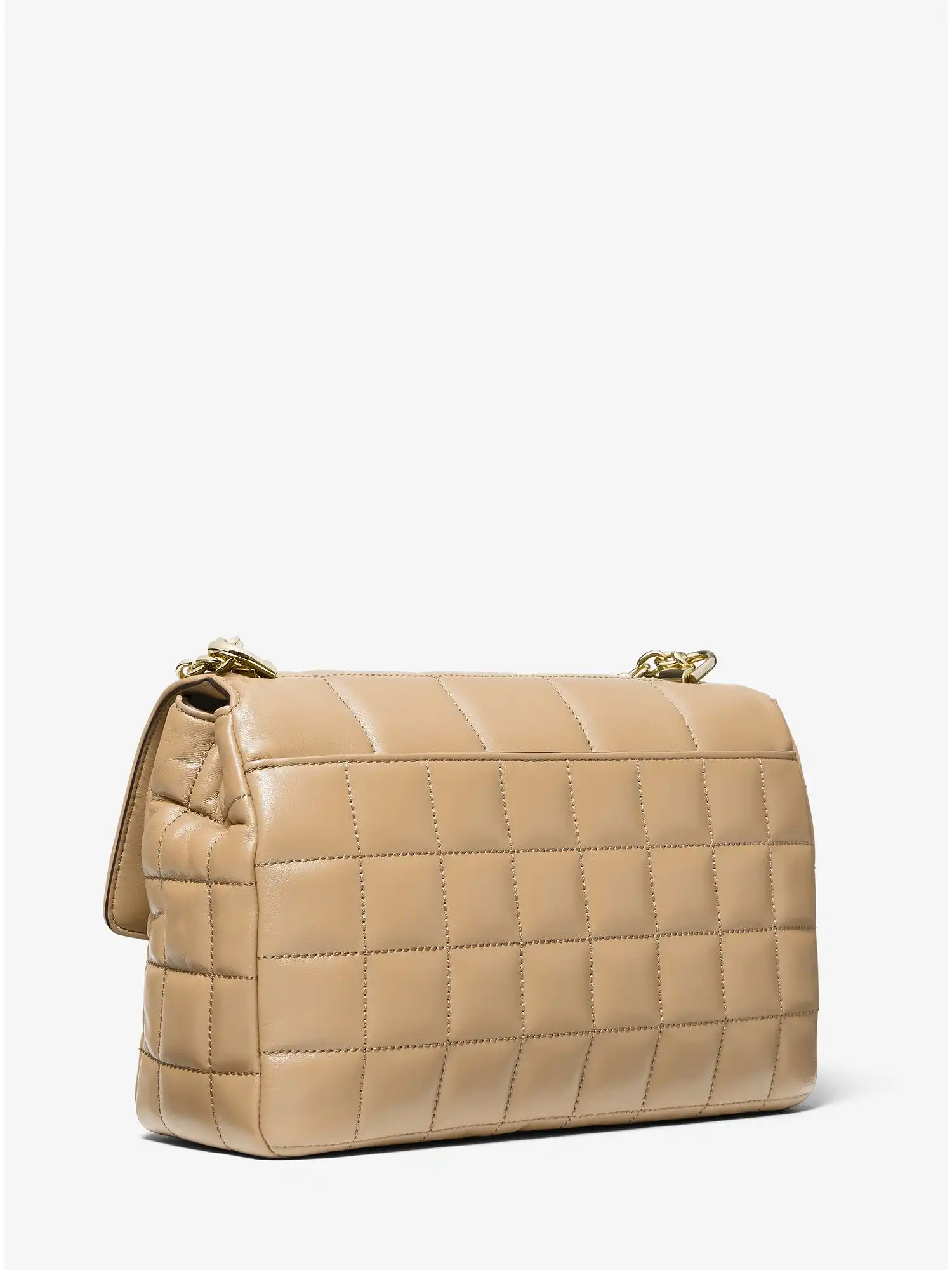 SoHo Extra-Large Quilted Leather Shoulder Bag Camel