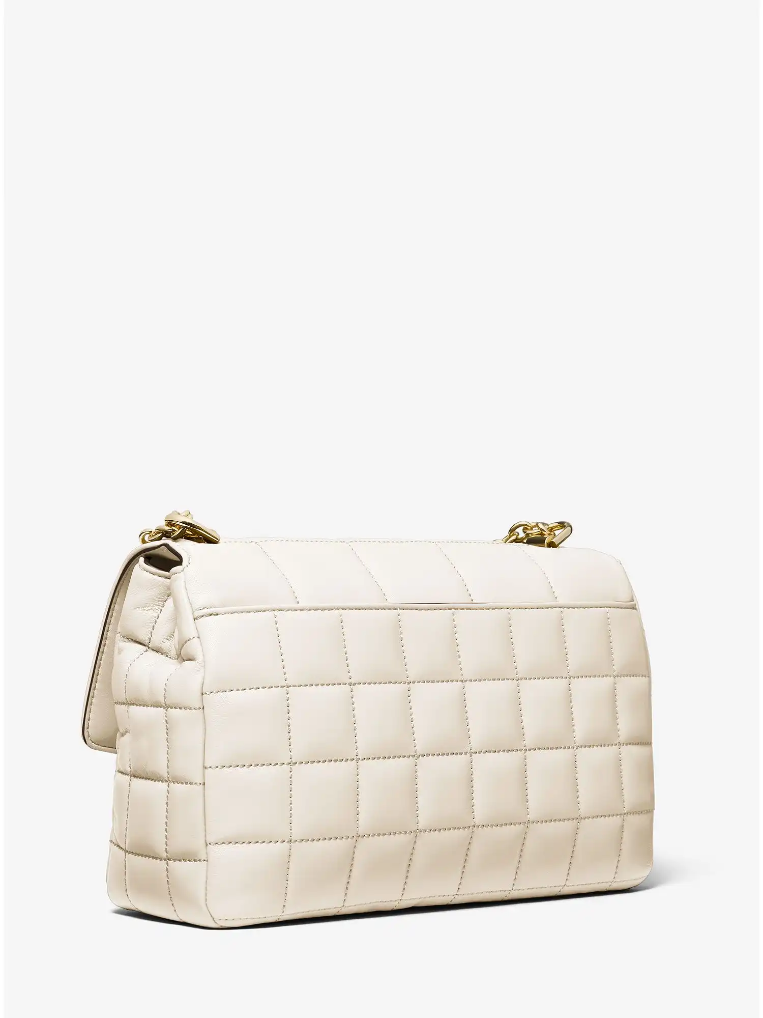 SoHo Extra-Large Quilted Leather Shoulder Bag Lt Cream