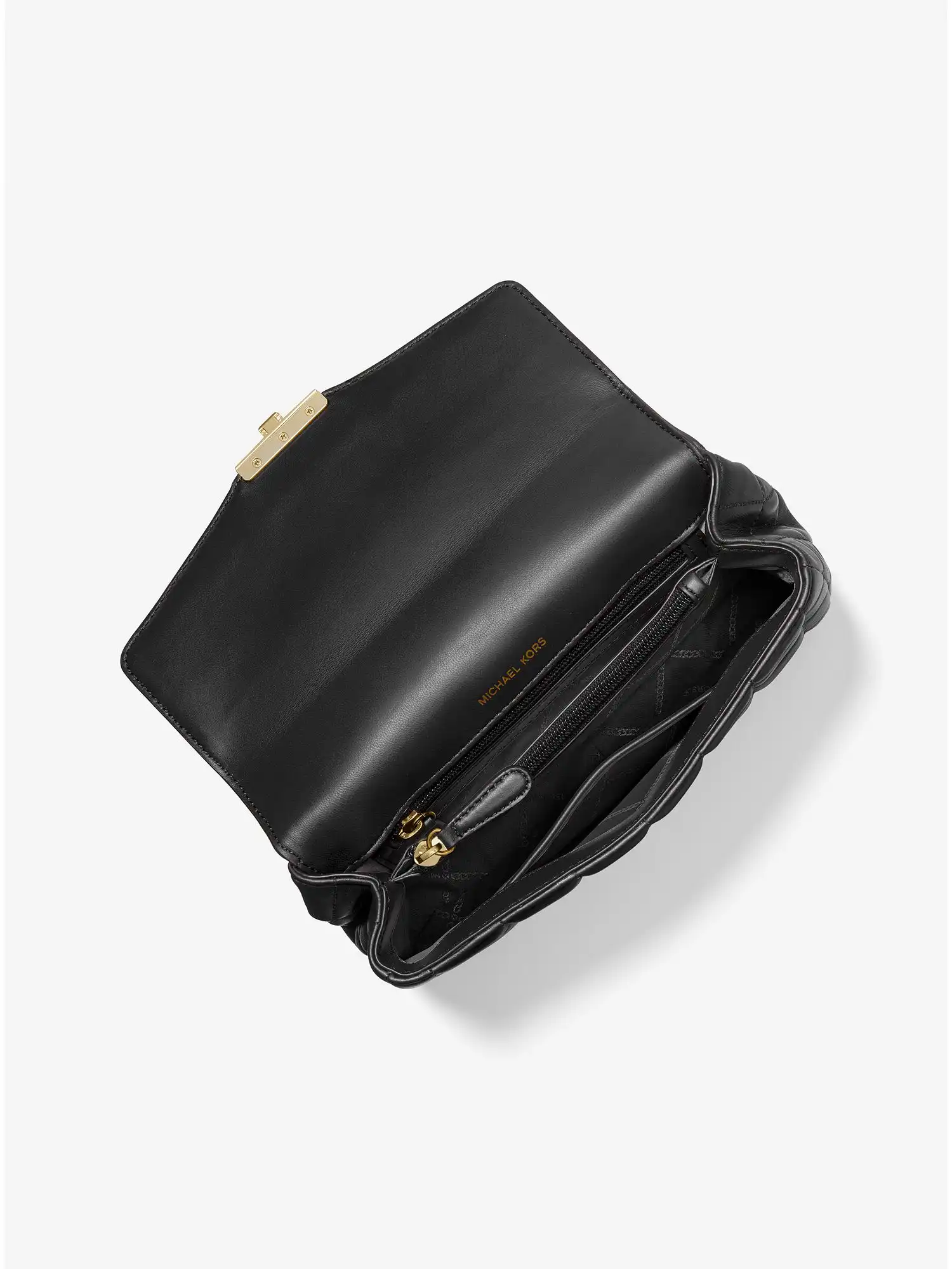 SoHo Large Quilted Leather Shoulder Bag Black