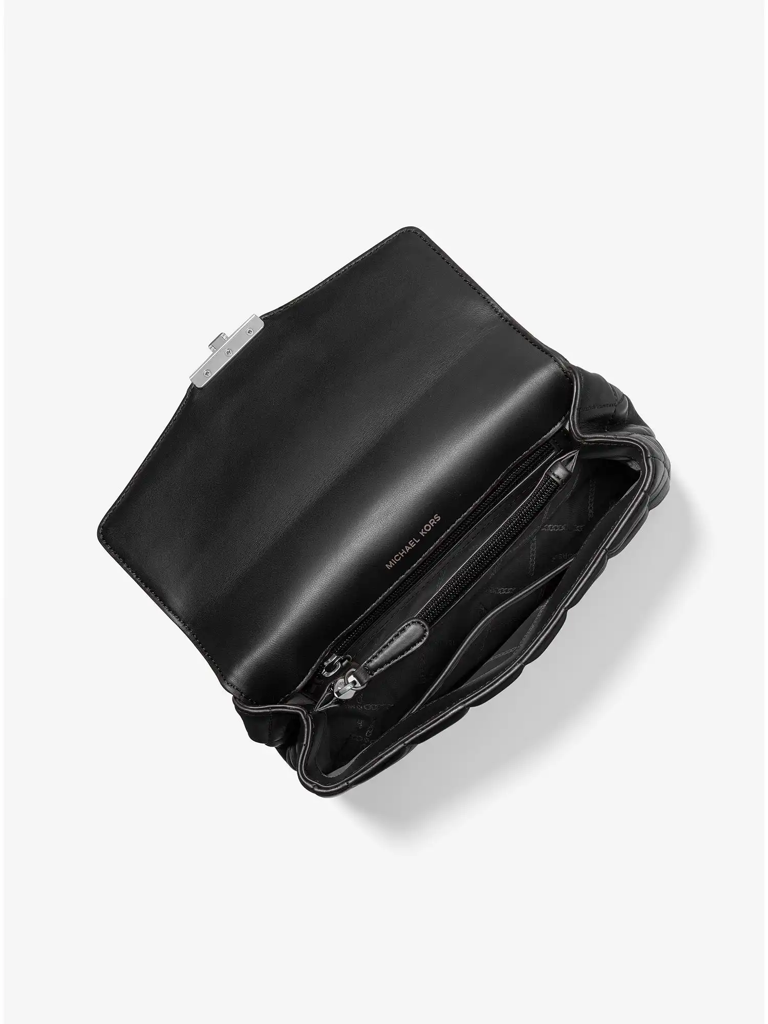 SoHo Large Quilted Leather Shoulder Bag Black