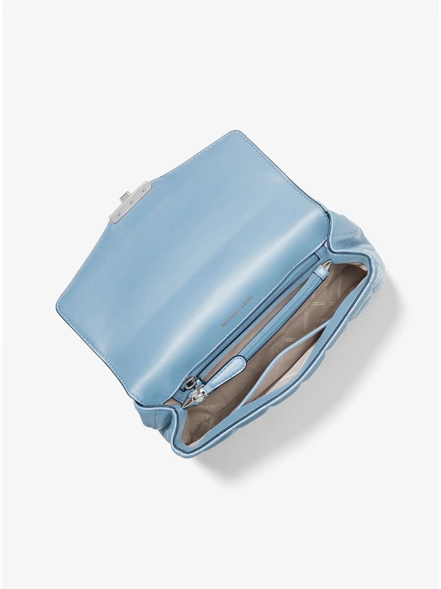 SoHo Large Quilted Leather Shoulder Bag Chambray