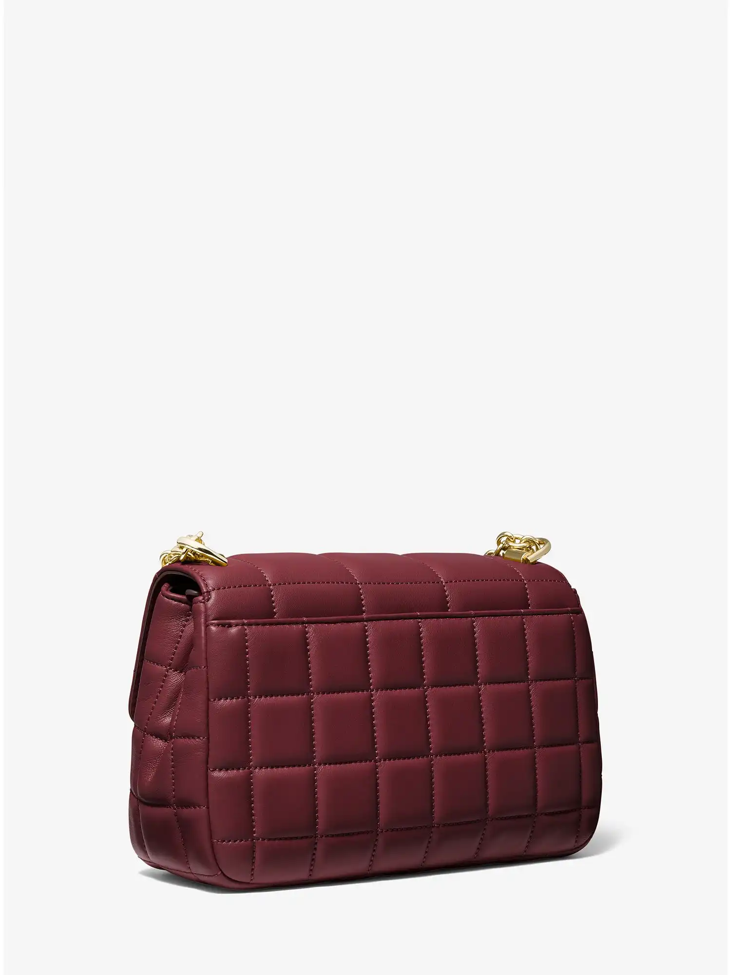 SoHo Large Quilted Leather Shoulder Bag Dk Berry