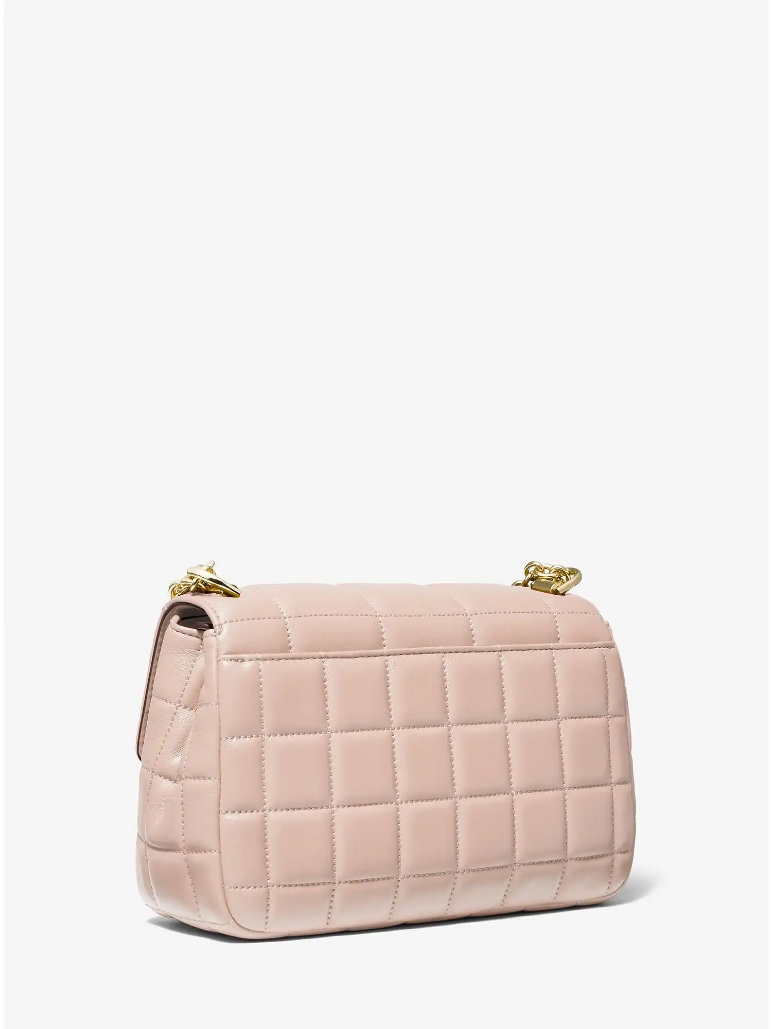 SoHo Large Quilted Leather Shoulder Bag Soft Pink