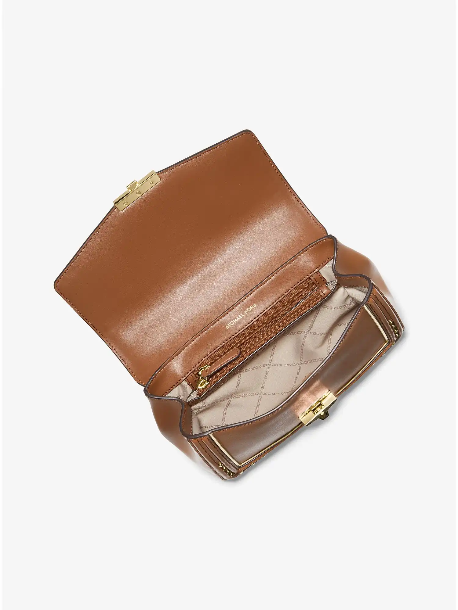 SoHo Large Studded Leather Shoulder Bag Luggage