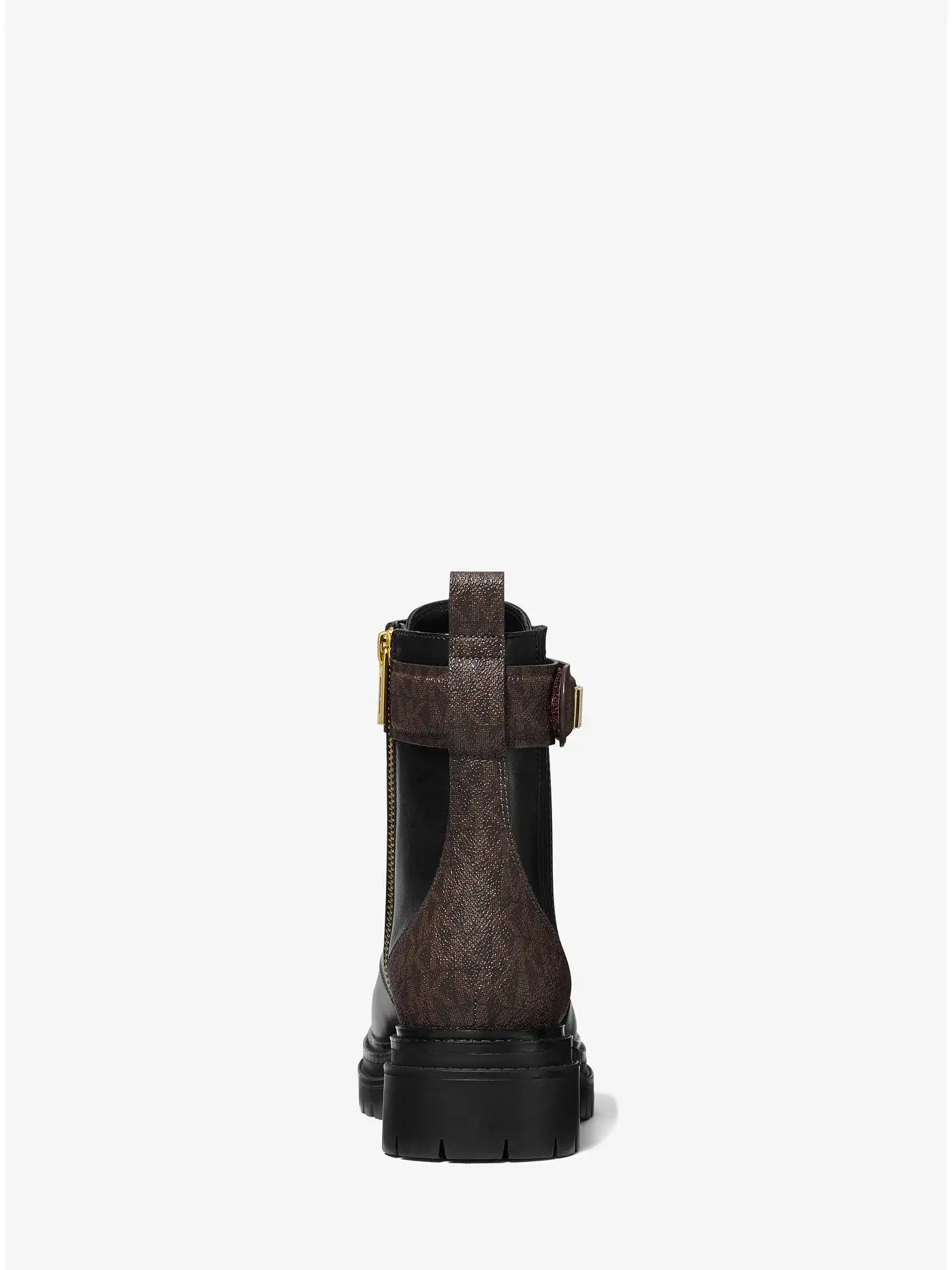 Stark Logo and Leather Combat Boot Blk Brown