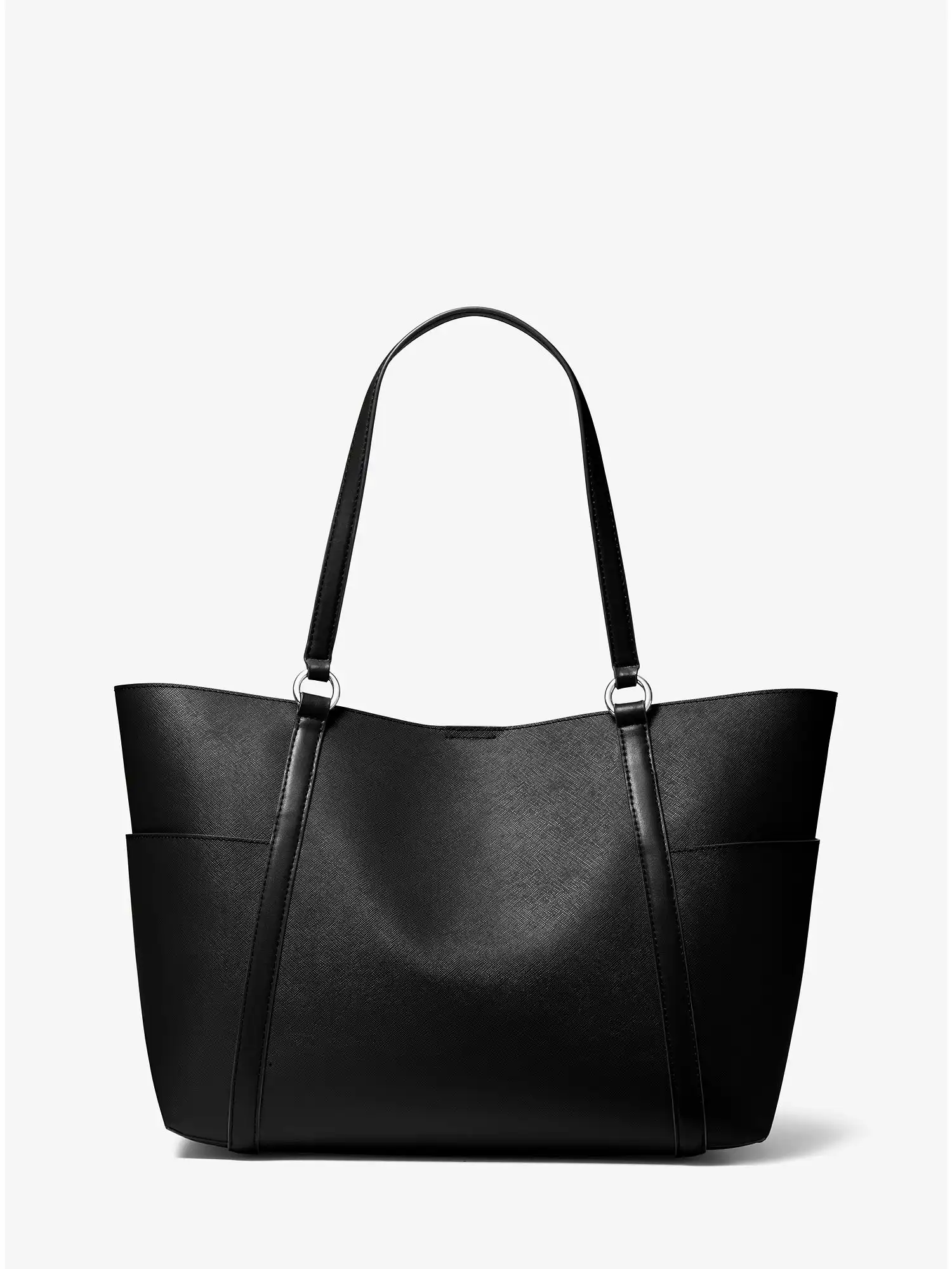 Sullivan Large Saffiano Leather Tote Bag Black Grey