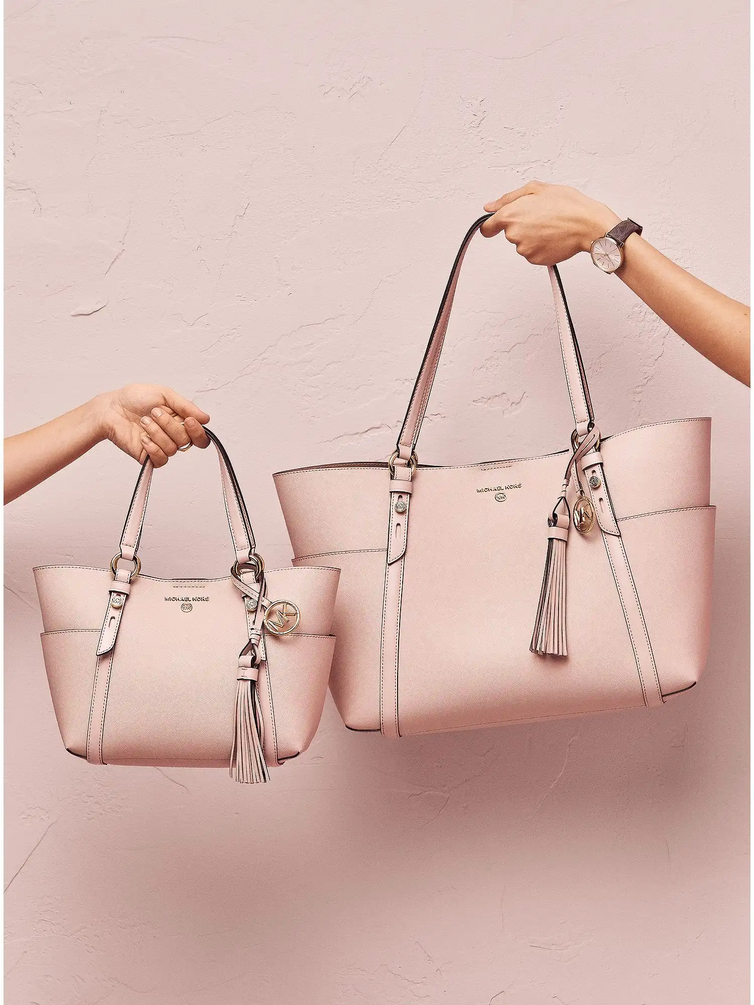 Sullivan Large Saffiano Leather Tote Bag Sftpink Fawn