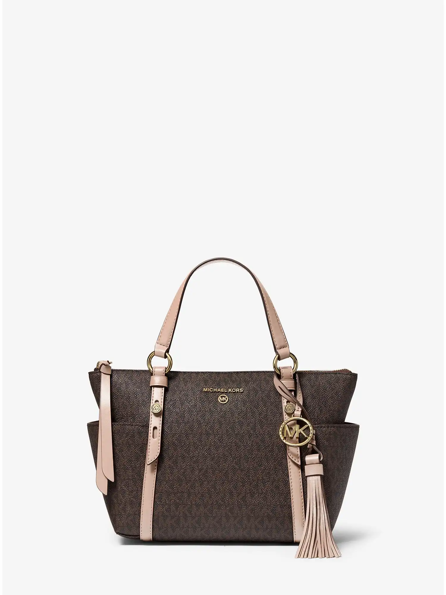 Sullivan Small Logo Top-Zip Tote Bag Brn Sftpink