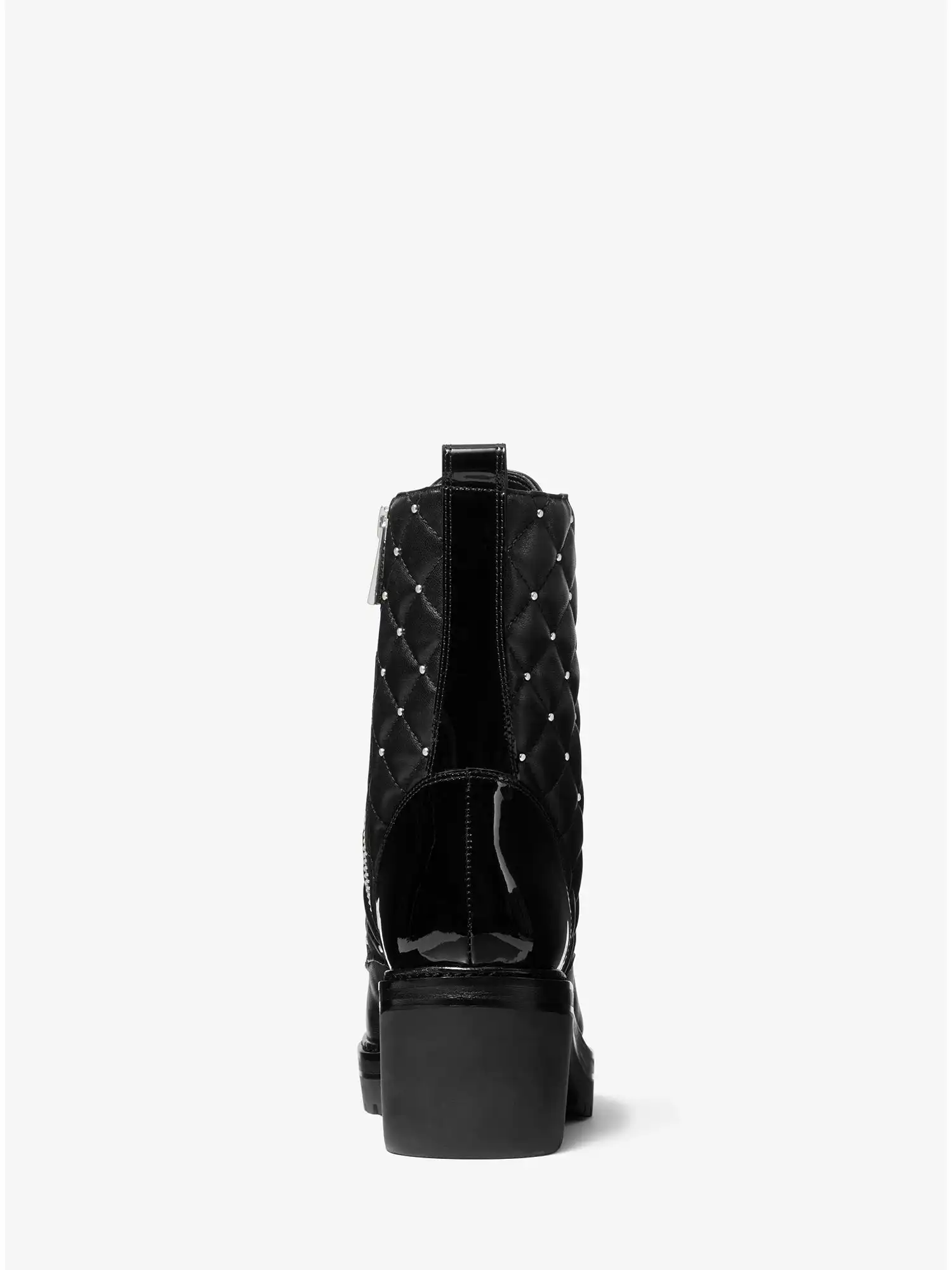 Tilda Quilted Leather Combat Boot Black