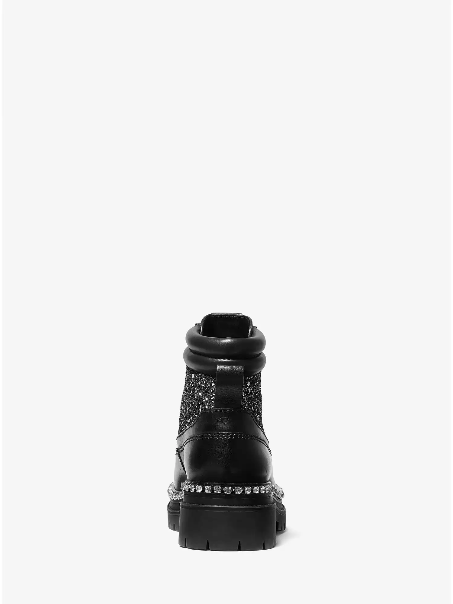 Turner Embellished Leather and Glitter Boot Black