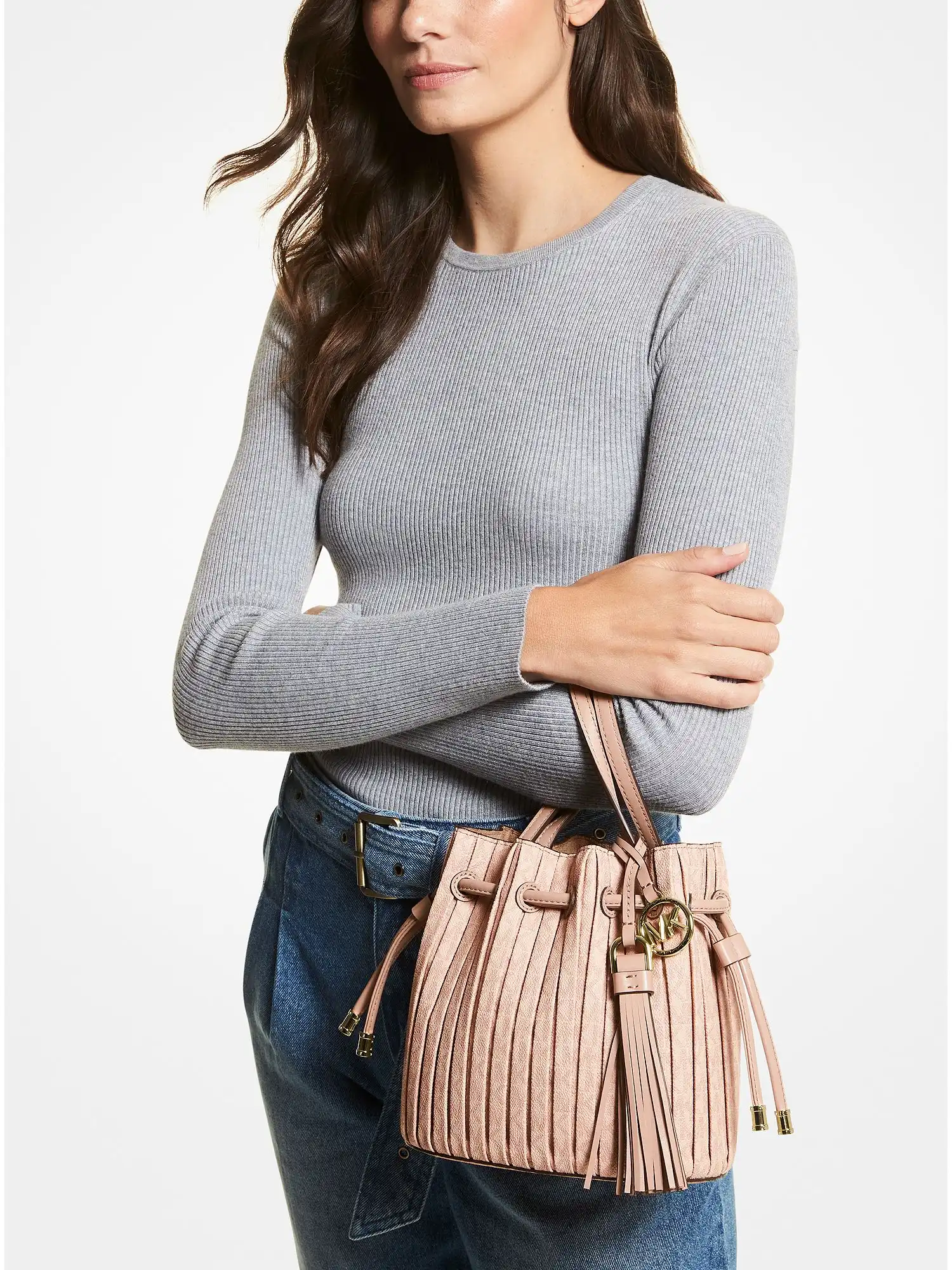 Willa Extra-Small Pleated Logo Tote Bag Ballet